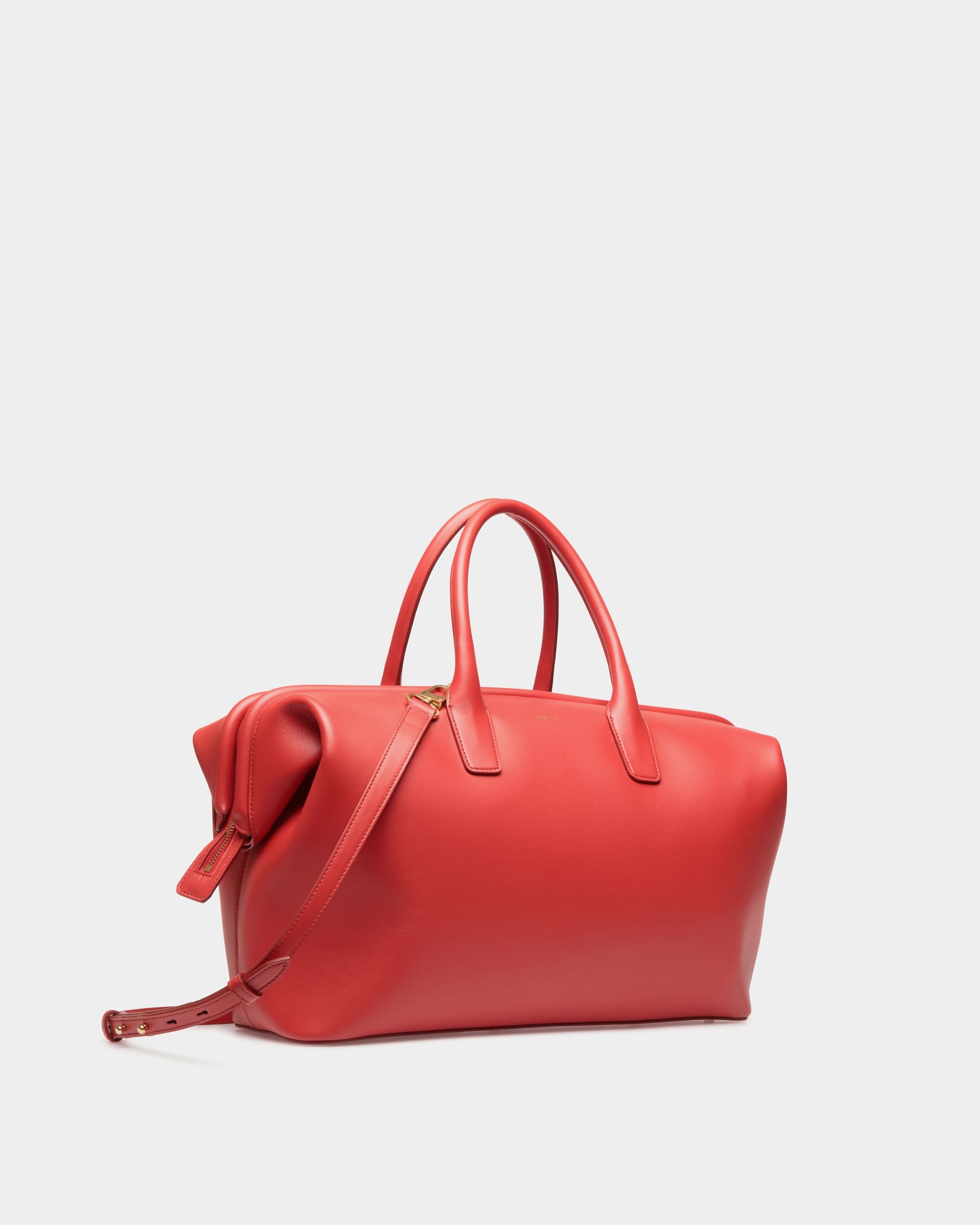 Belle Top Handle Bag In Candy Red Leather - Women's - Bally - 04