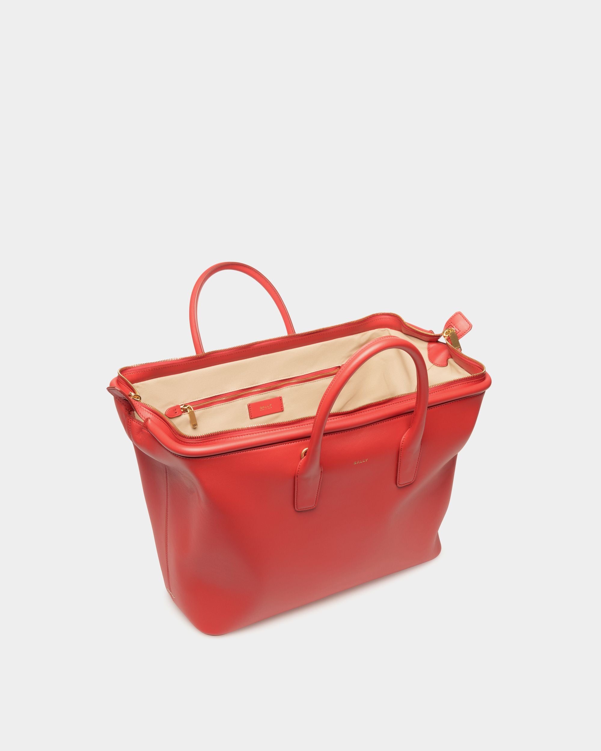 Belle Top Handle Bag In Candy Red Leather - Women's - Bally - 05