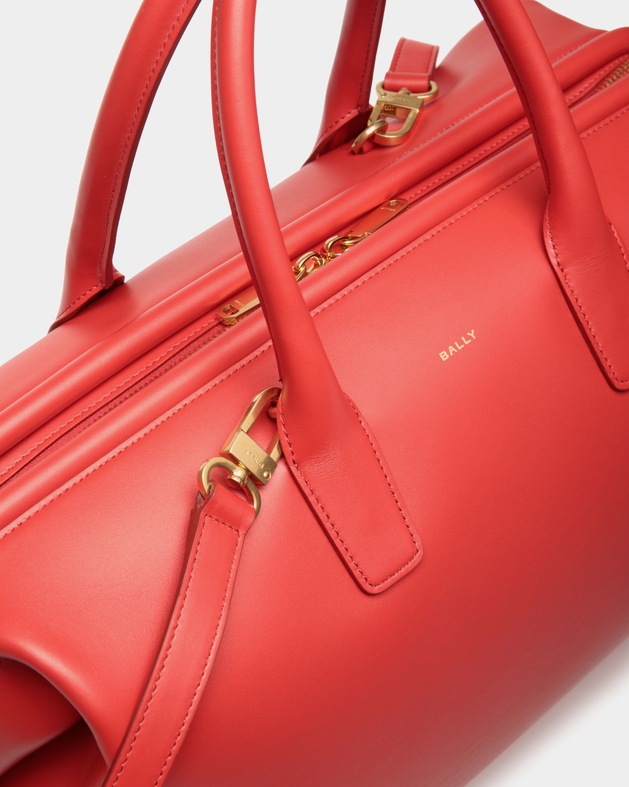 Belle Top Handle Bag In Candy Red Leather - Women's - Bally - 06