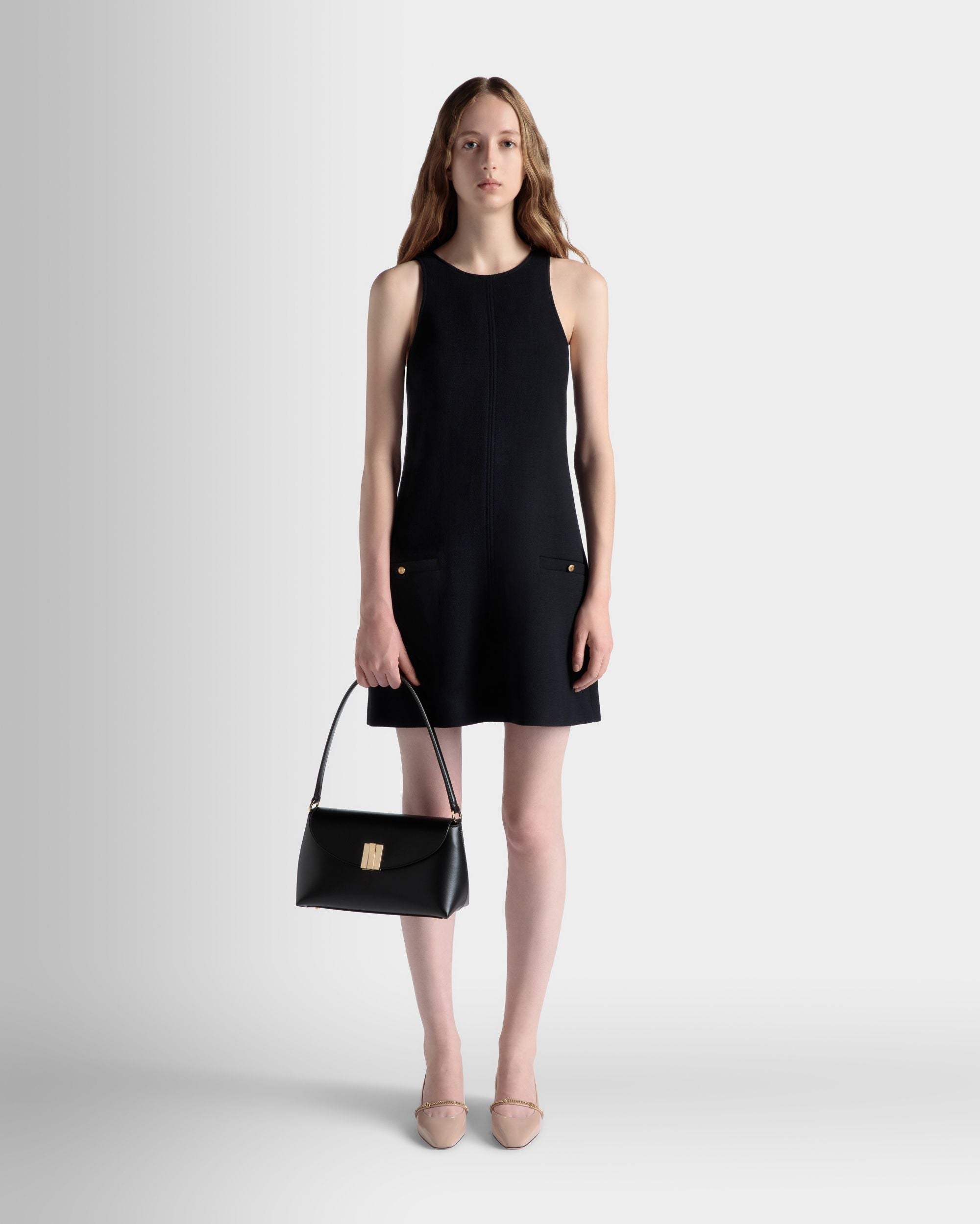 Ollam Small Top Handle Bag In Black Leather - Women's - Bally - 02