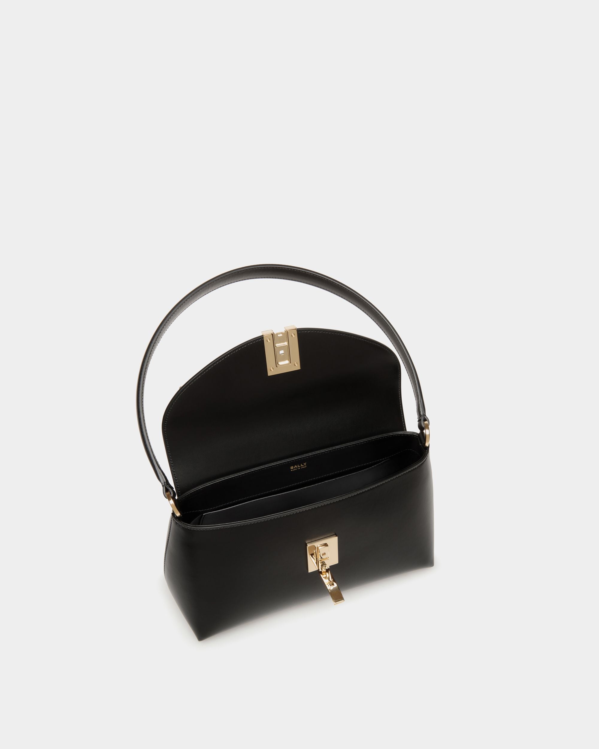 Ollam Small Top Handle Bag In Black Leather - Women's - Bally - 05