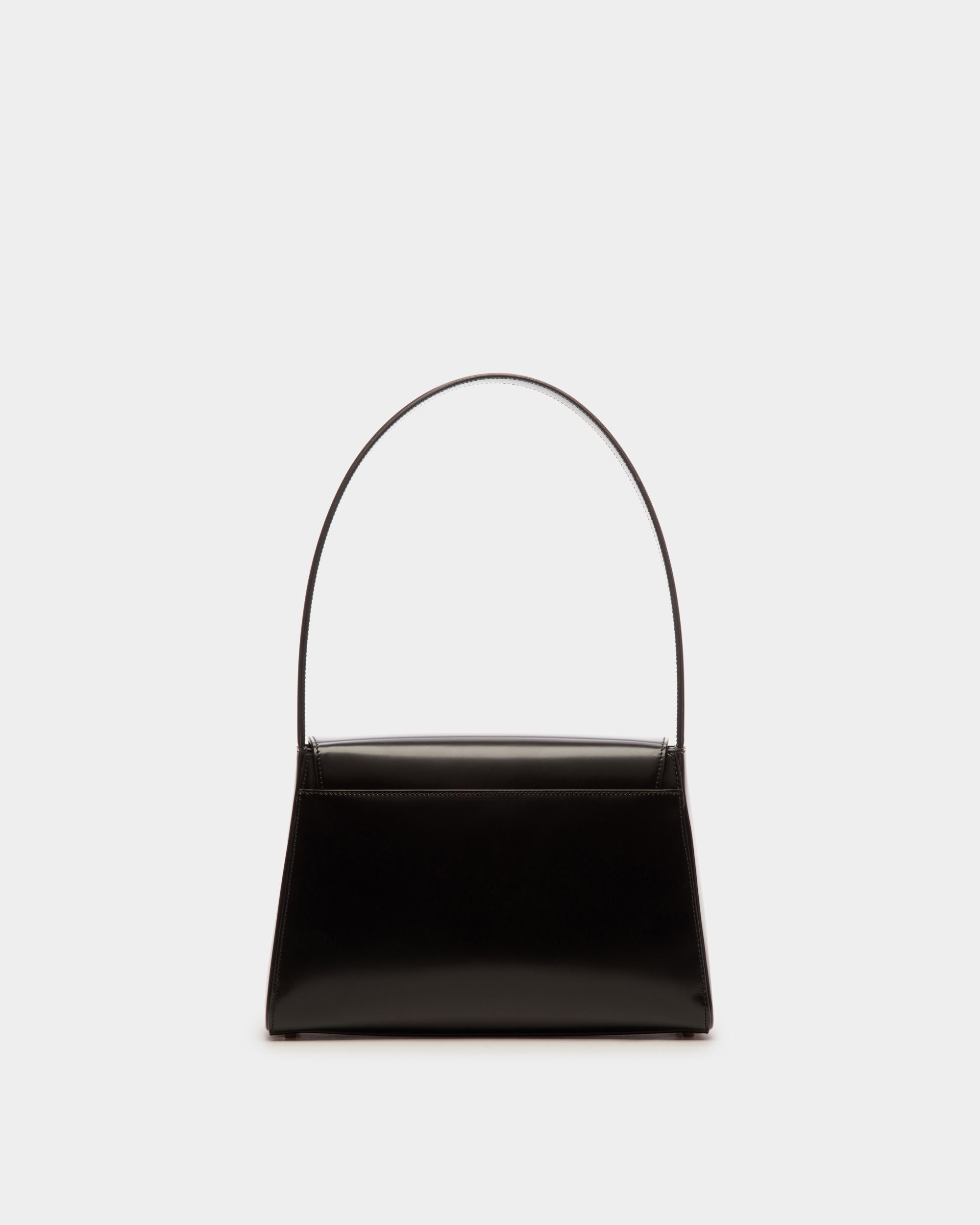 Bolso De Hombro Ollam De Piel Cepillada Negra - Mujer - Bally - 03
