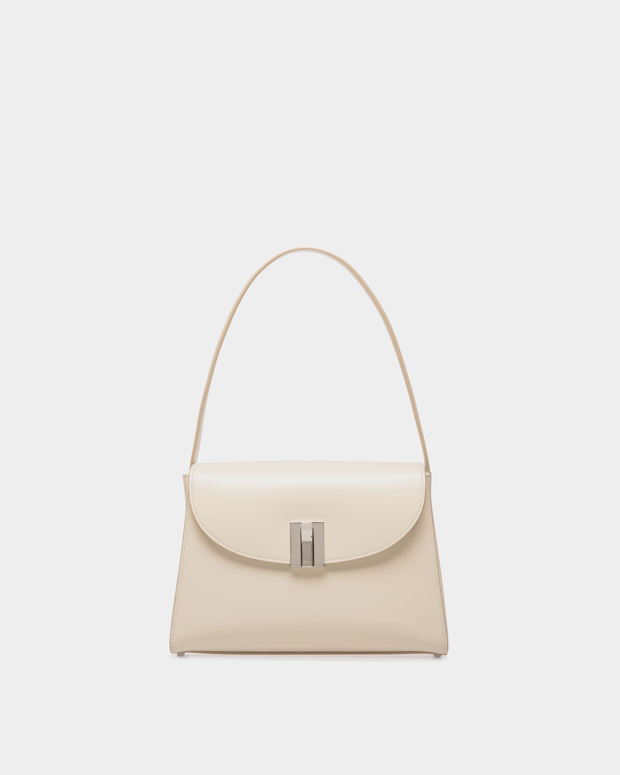 Bolso De Hombro Ollam De Piel Blanca - Mujer - Bally - 01