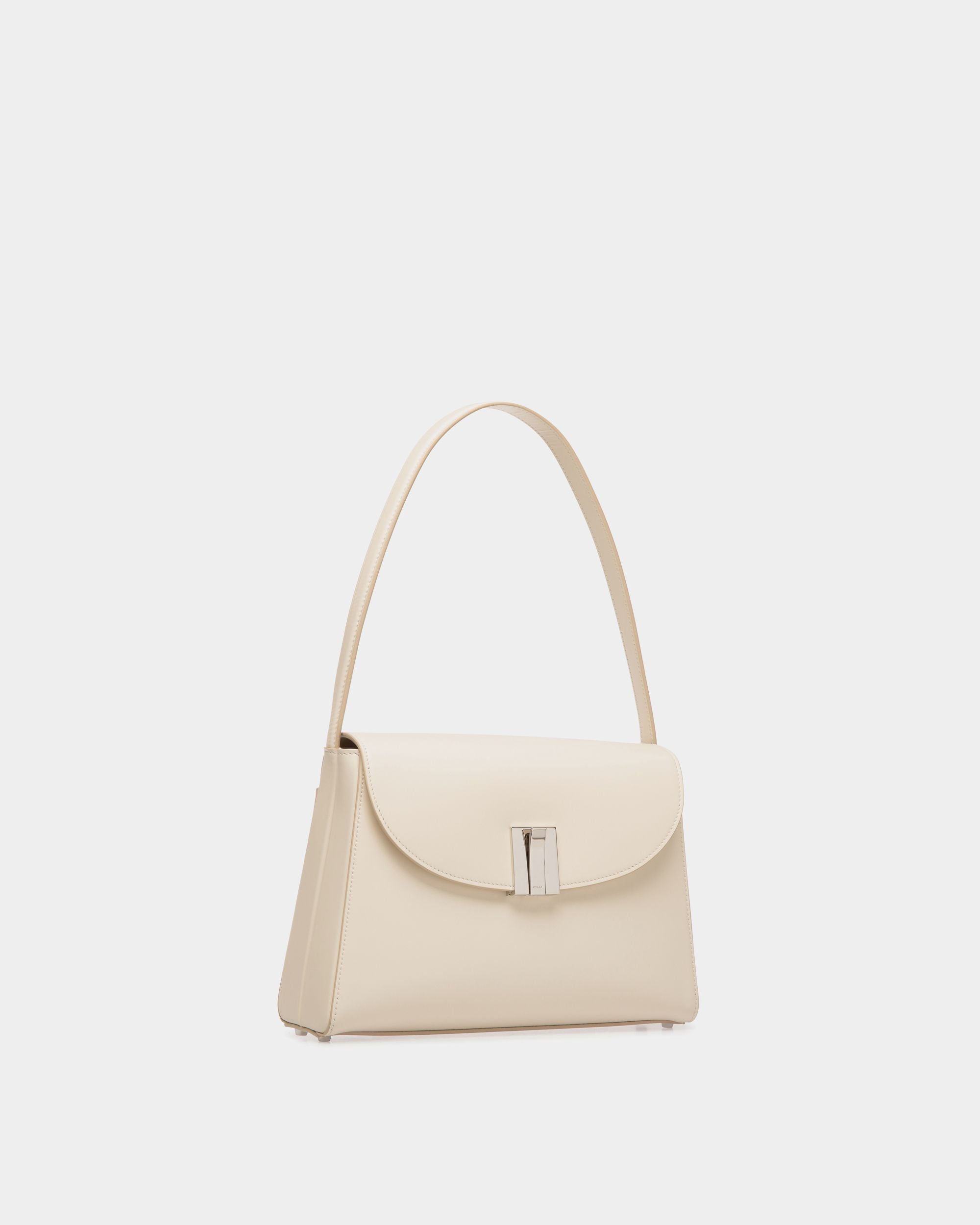 Bolso De Hombro Ollam De Piel Blanca - Mujer - Bally - 04