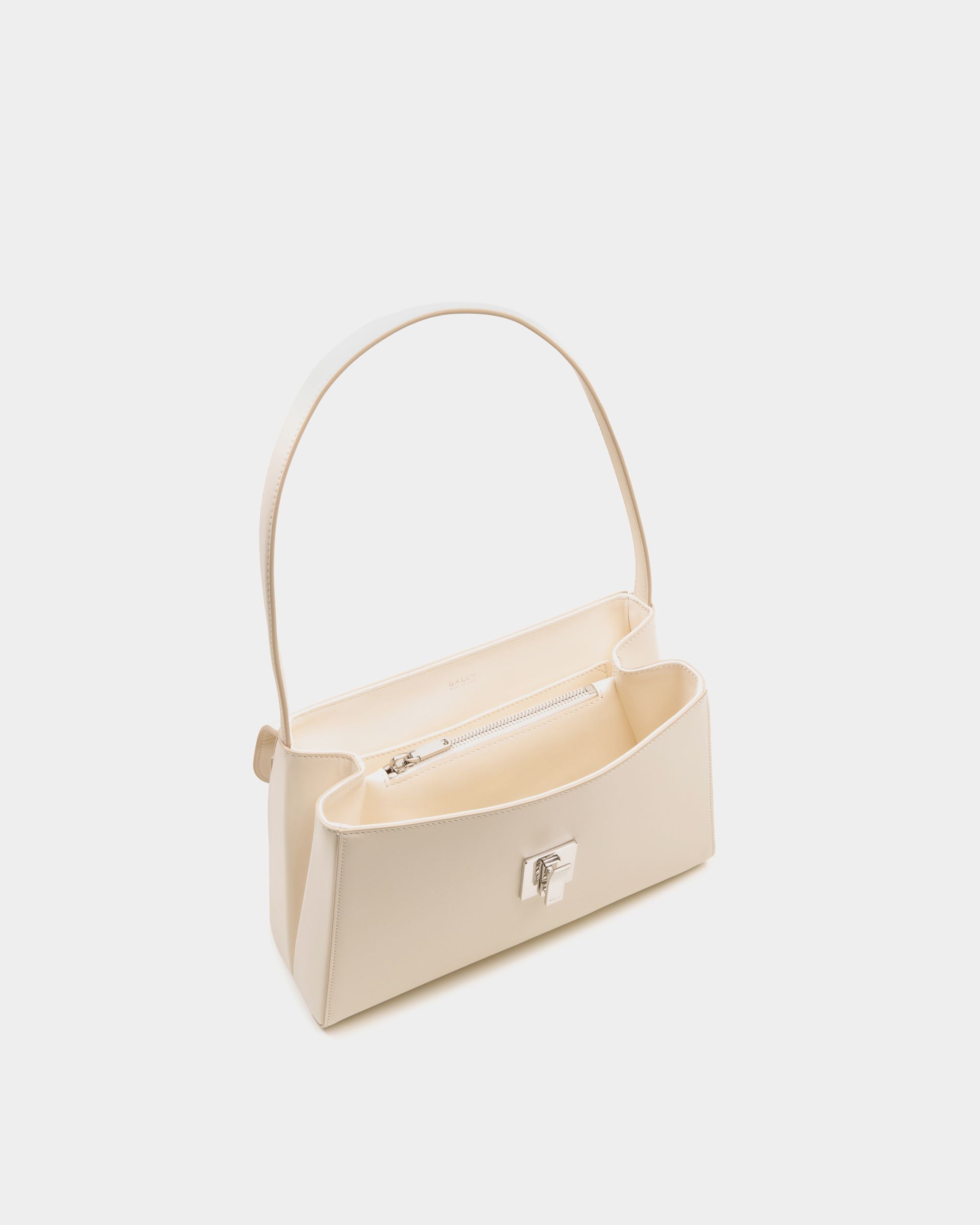 Bolso De Hombro Ollam De Piel Blanca - Mujer - Bally - 05