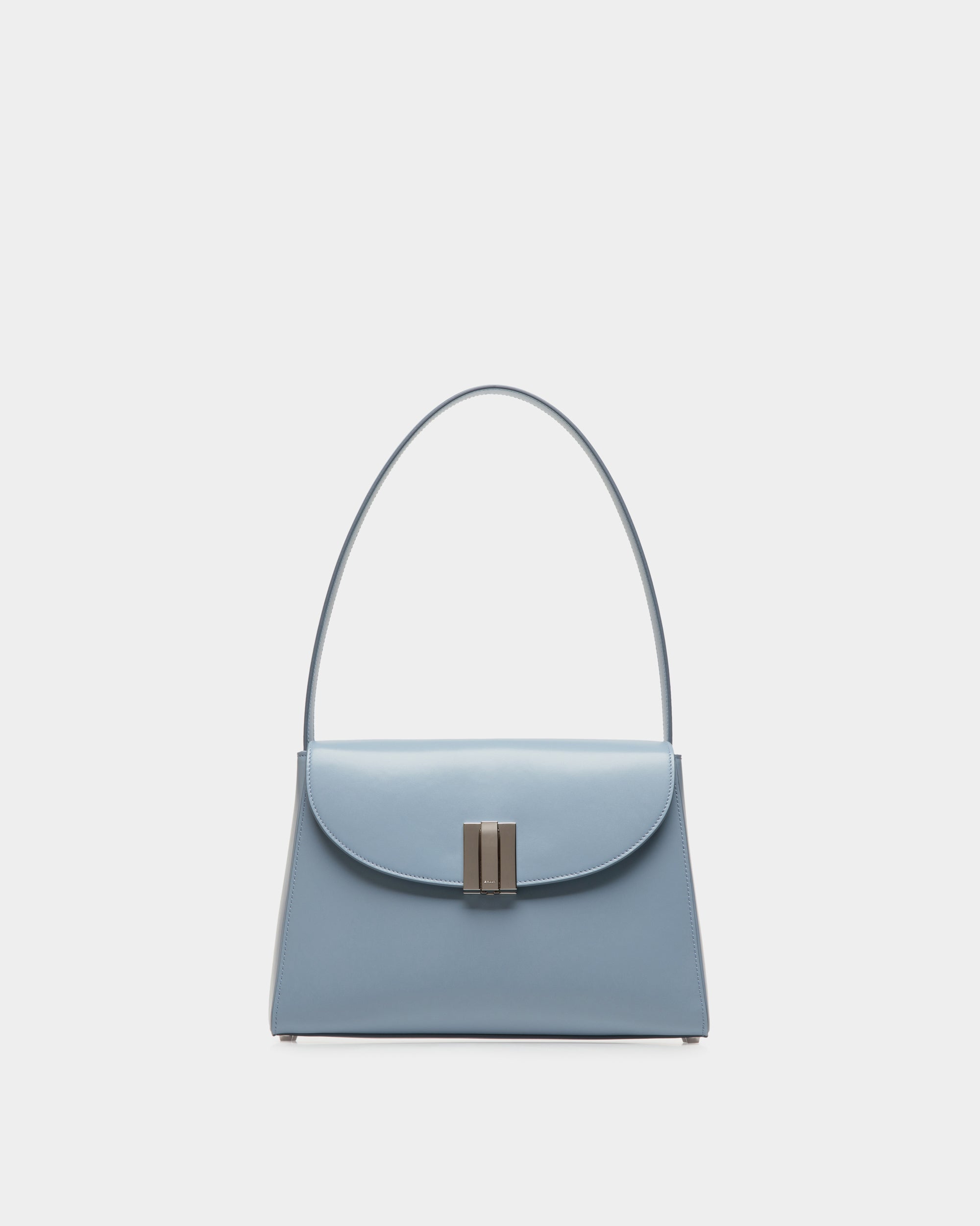 Bolso De Hombro Ollam De Piel Light Blue - Mujer - Bally - 01