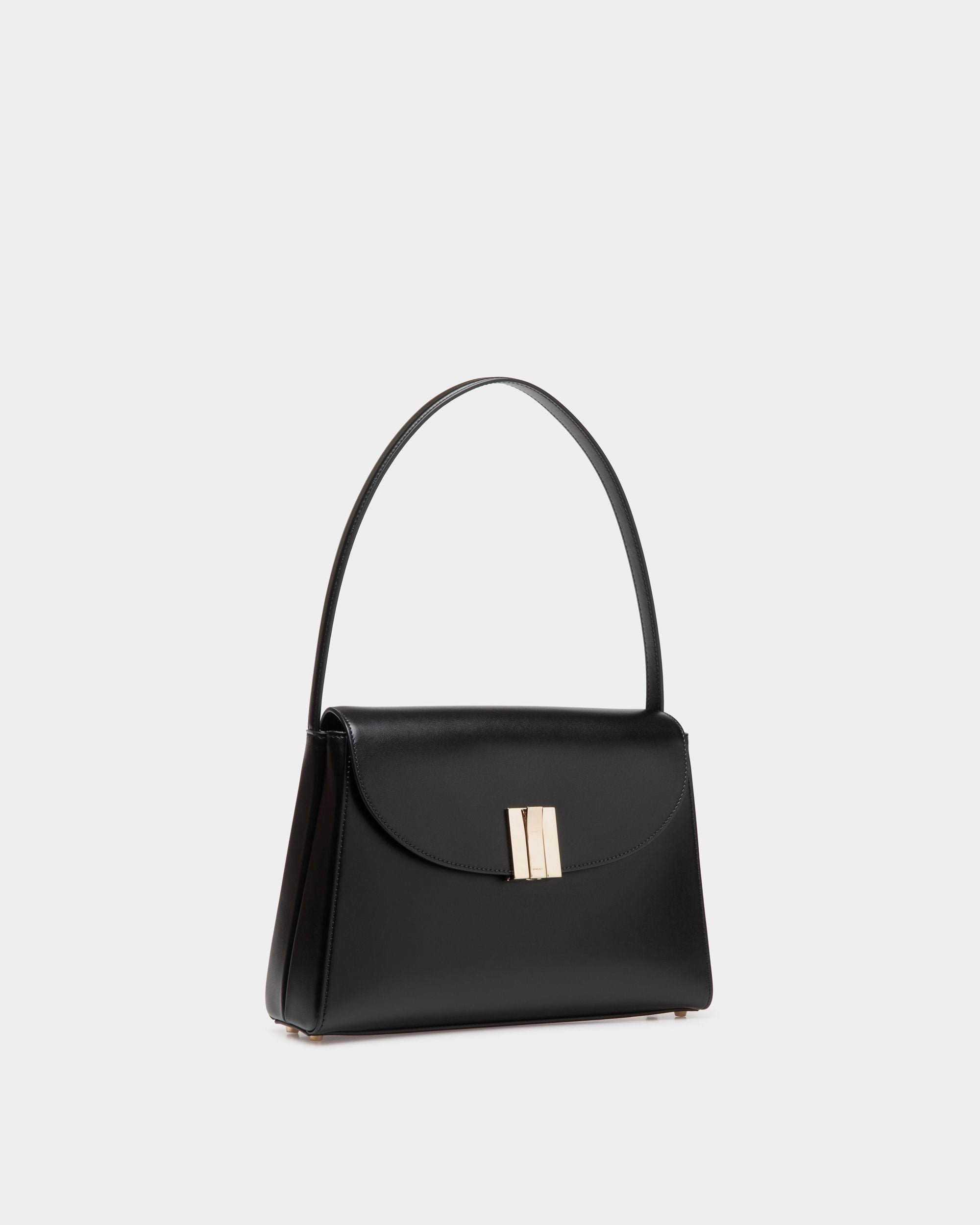 Bolso De Hombro Ollam De Piel Negra - Mujer - Bally - 04