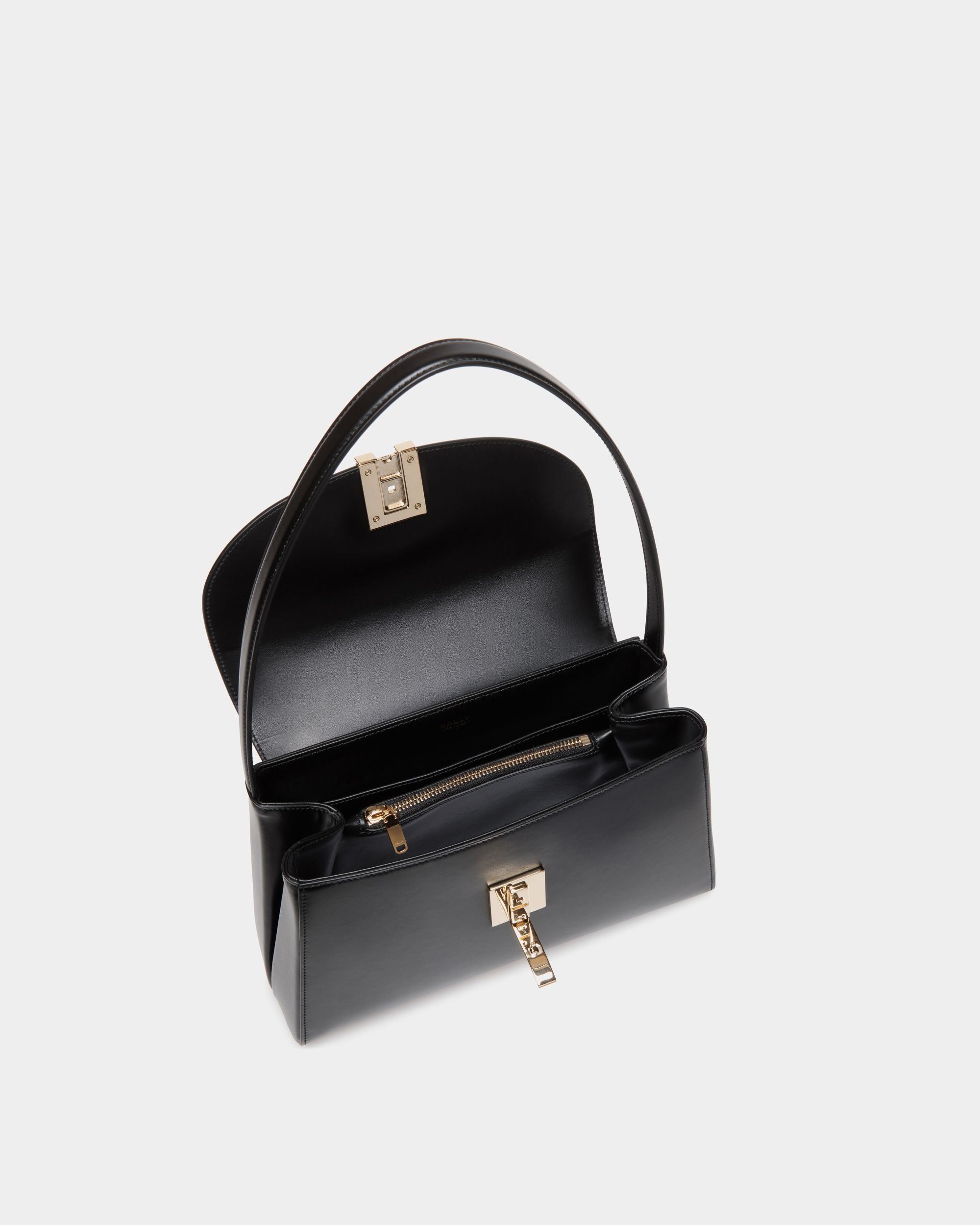 Bolso De Hombro Ollam De Piel Negra - Mujer - Bally - 05