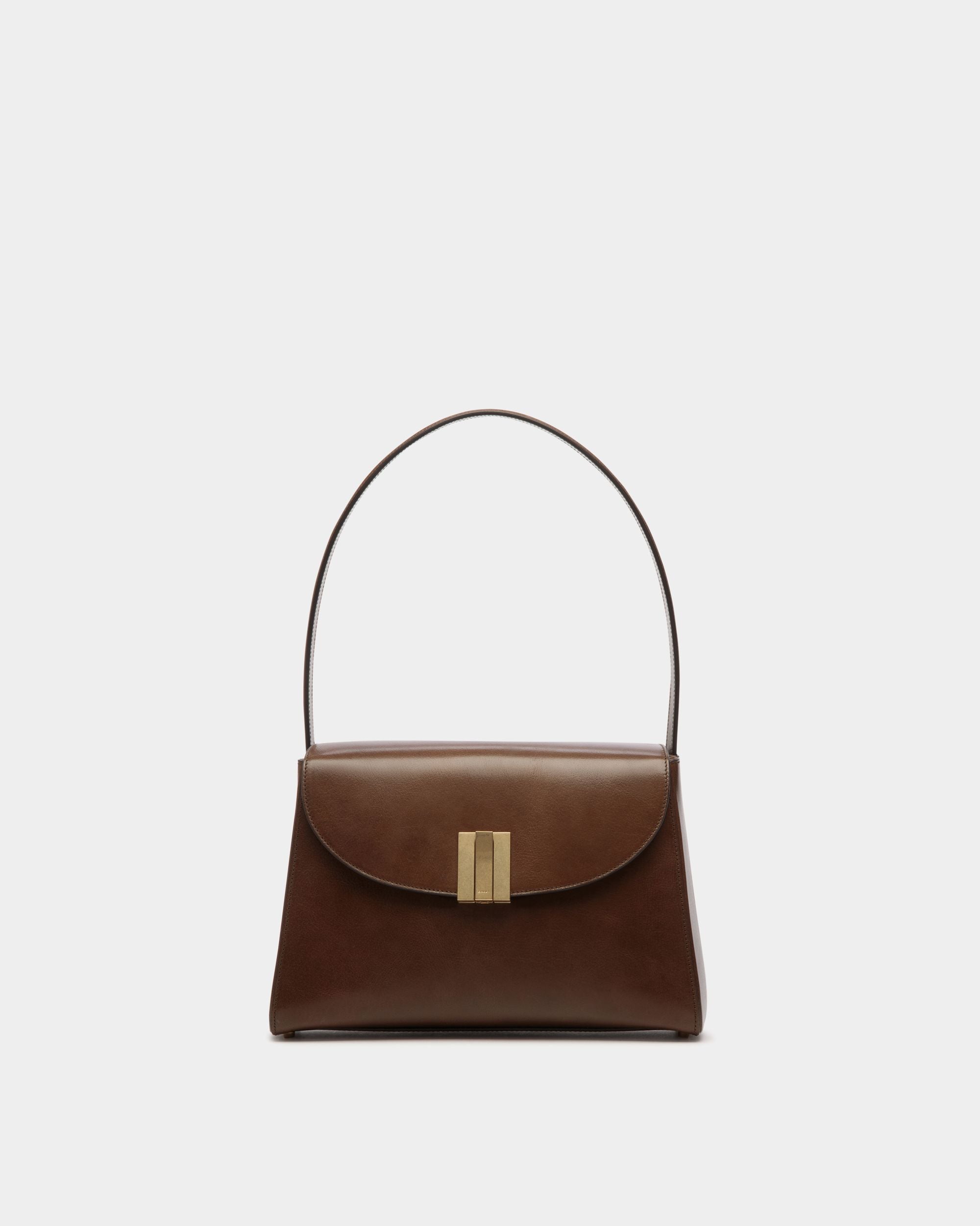 Bolso De Hombro Ollam De Piel Marron Glacé - Mujer - Bally - 01
