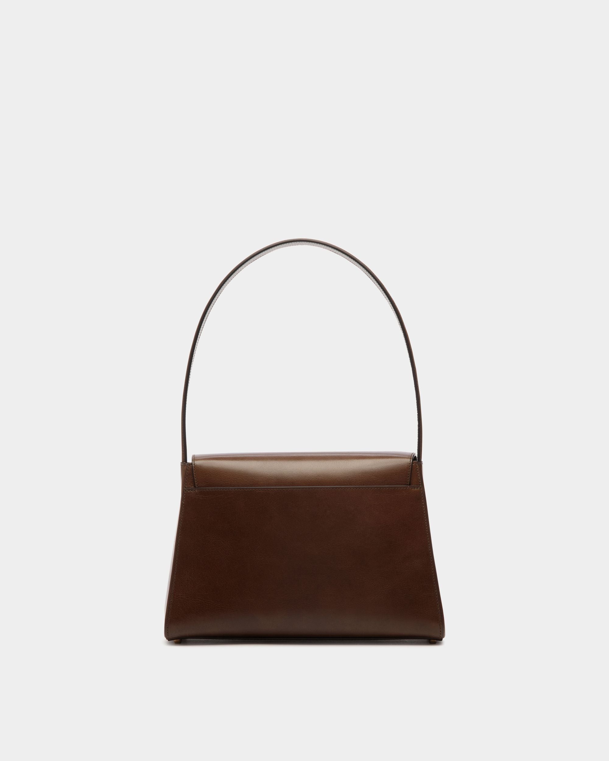 Bolso De Hombro Ollam De Piel Marron Glacé - Mujer - Bally - 02