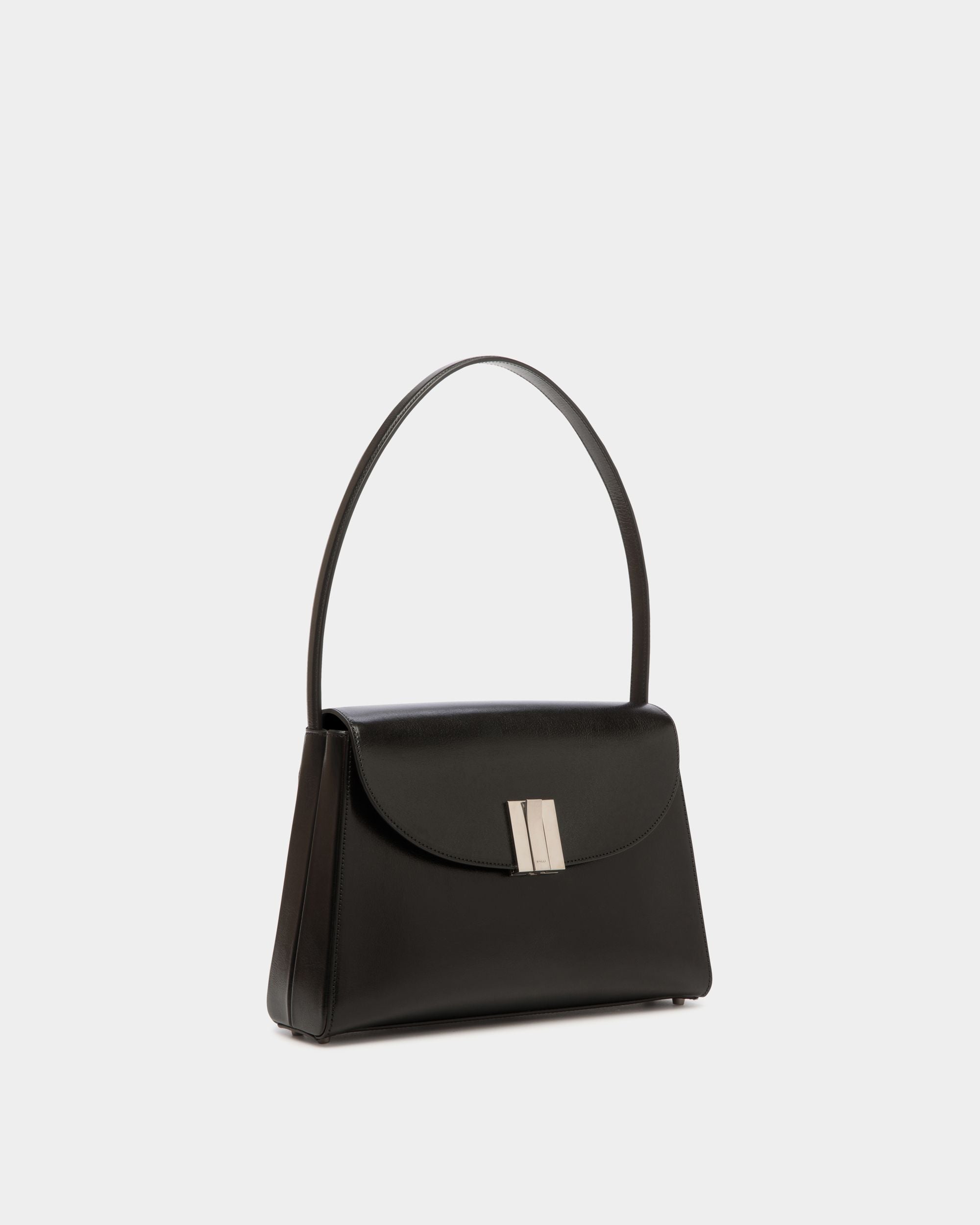 Bolso De Hombro Ollam De Piel Negra - Mujer - Bally - 03