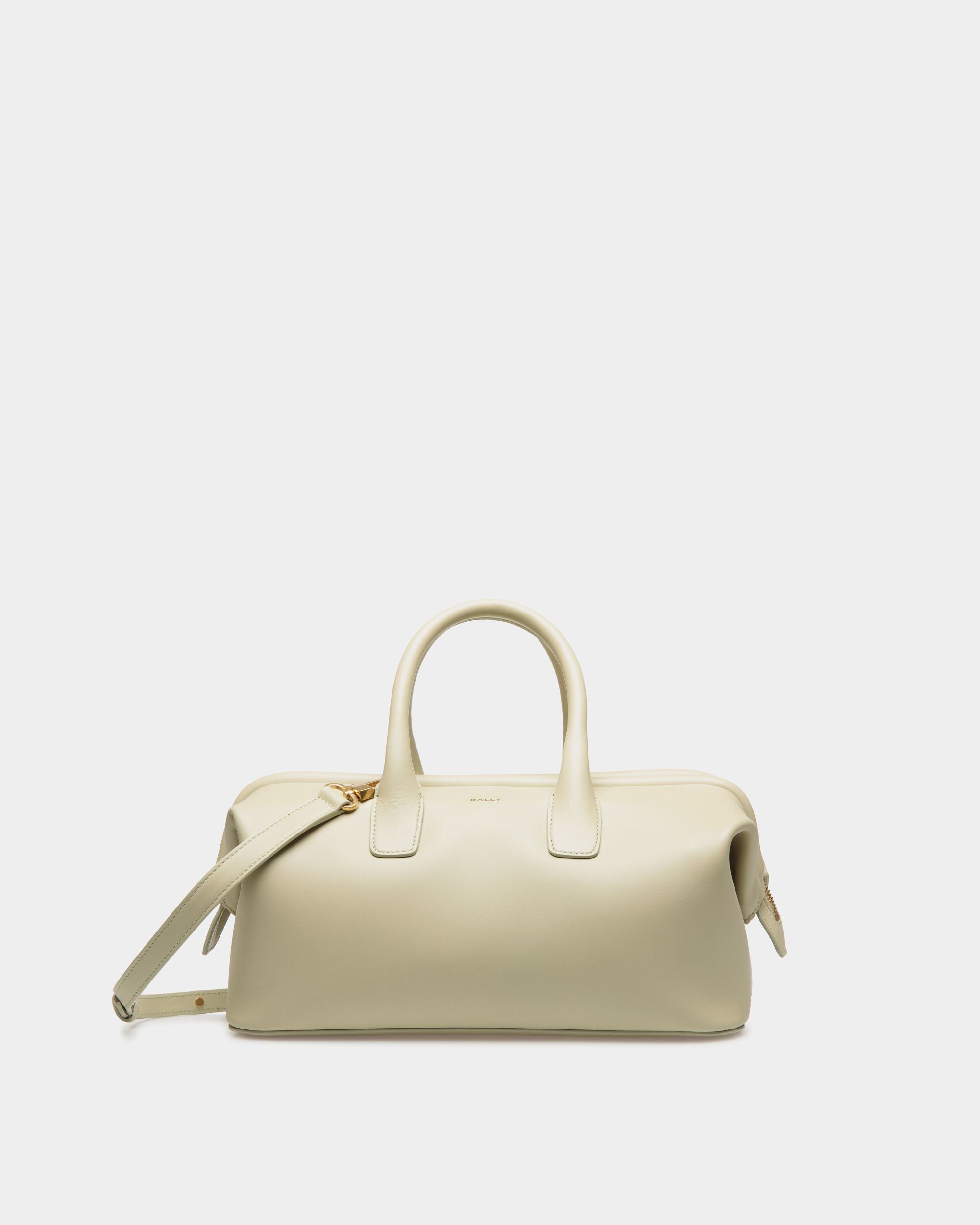 Belle Small Top Handle Bag In Light Green Leather - Women's - Bally - 01