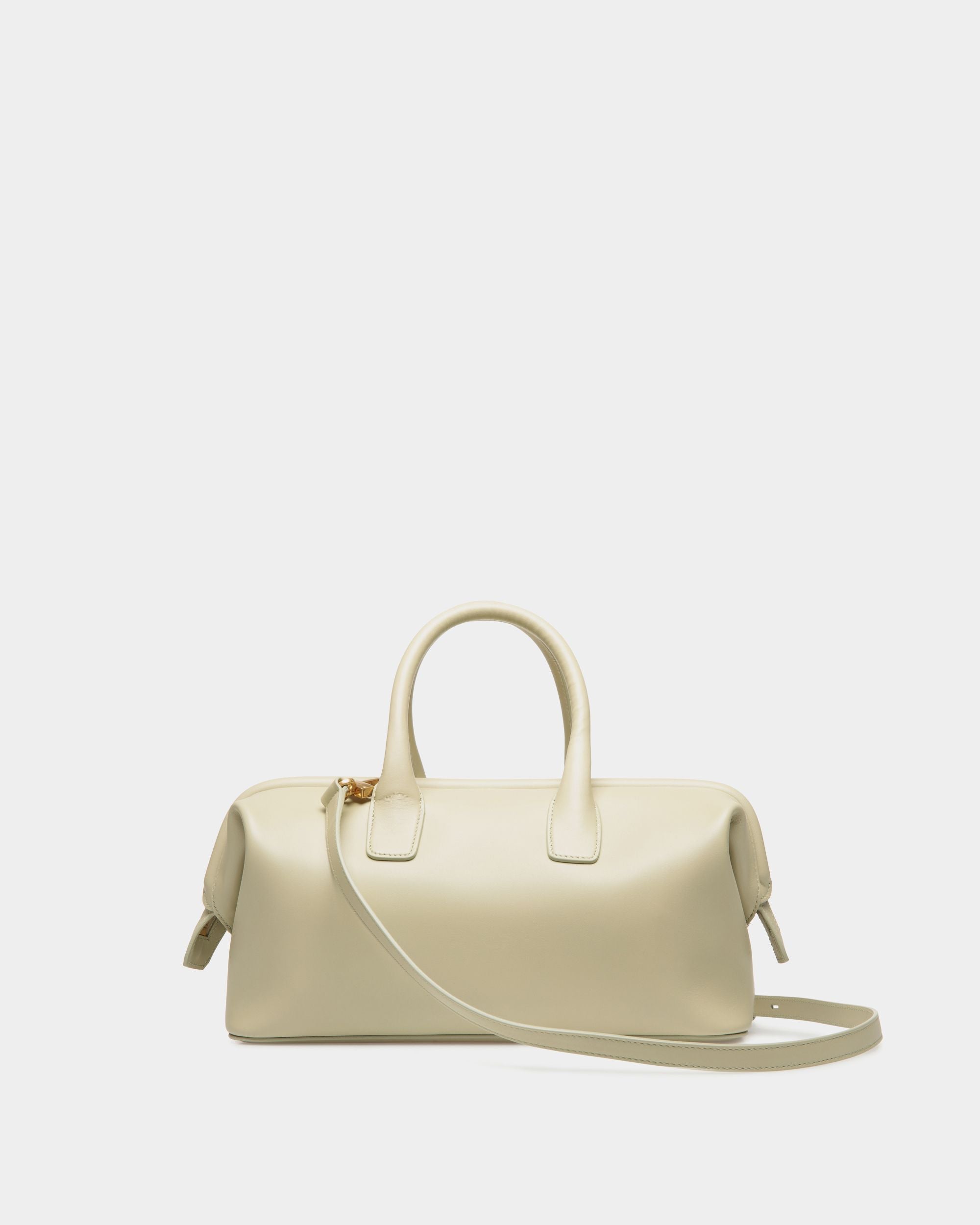 Belle Small Top Handle Bag In Light Green Leather - Women's - Bally - 03