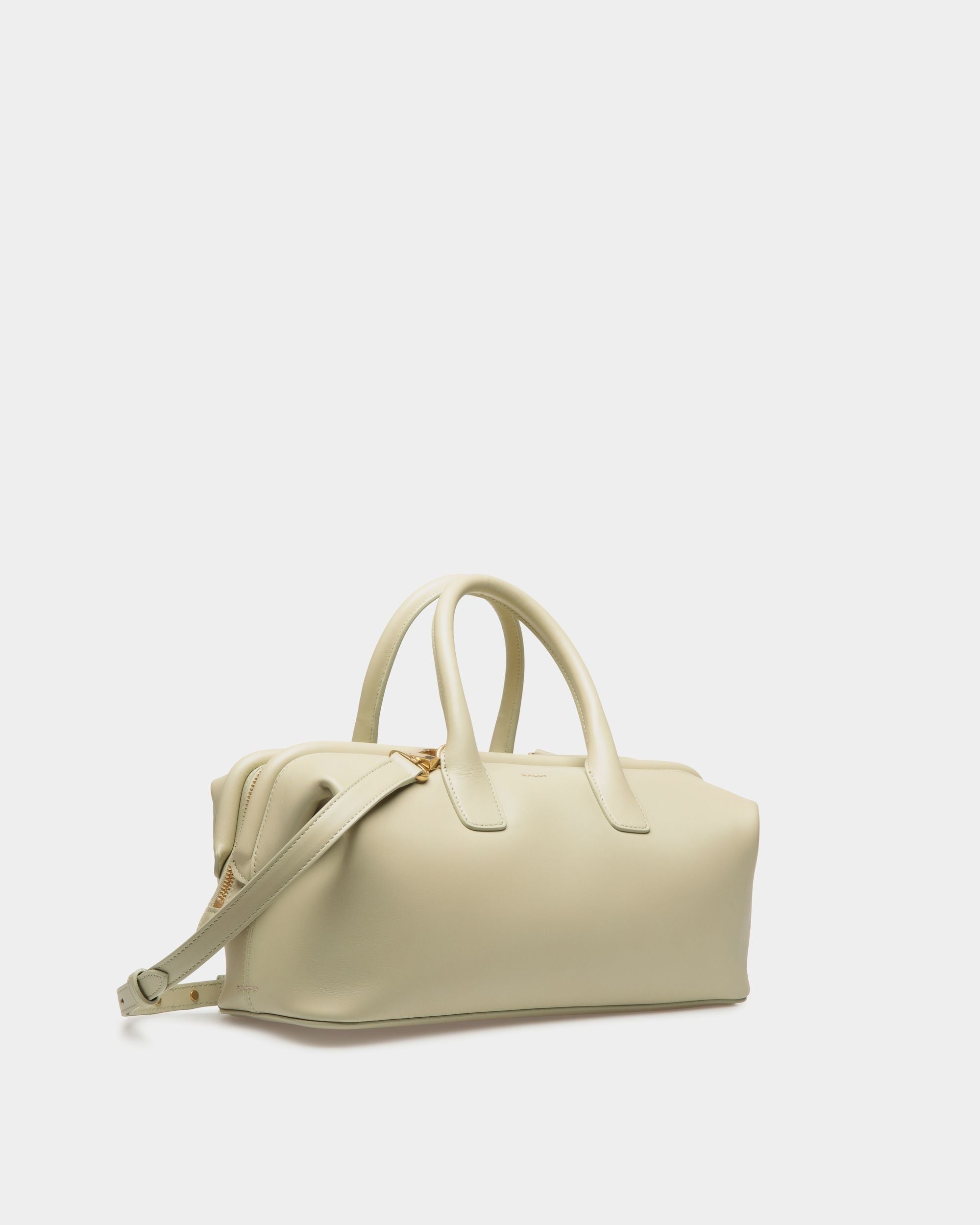 Belle Small Top Handle Bag In Light Green Leather - Women's - Bally - 04
