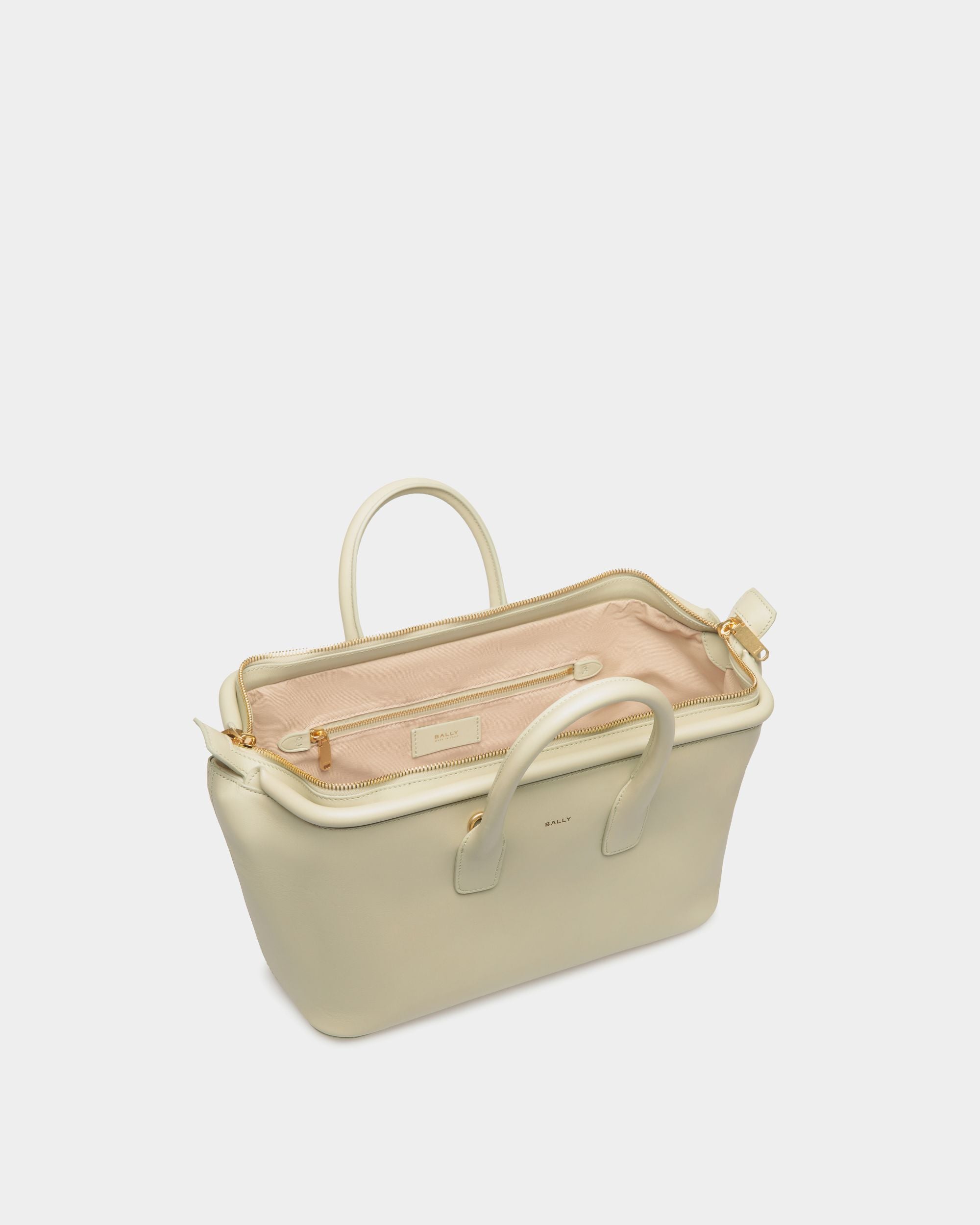 Belle Small Top Handle Bag In Light Green Leather - Women's - Bally - 05