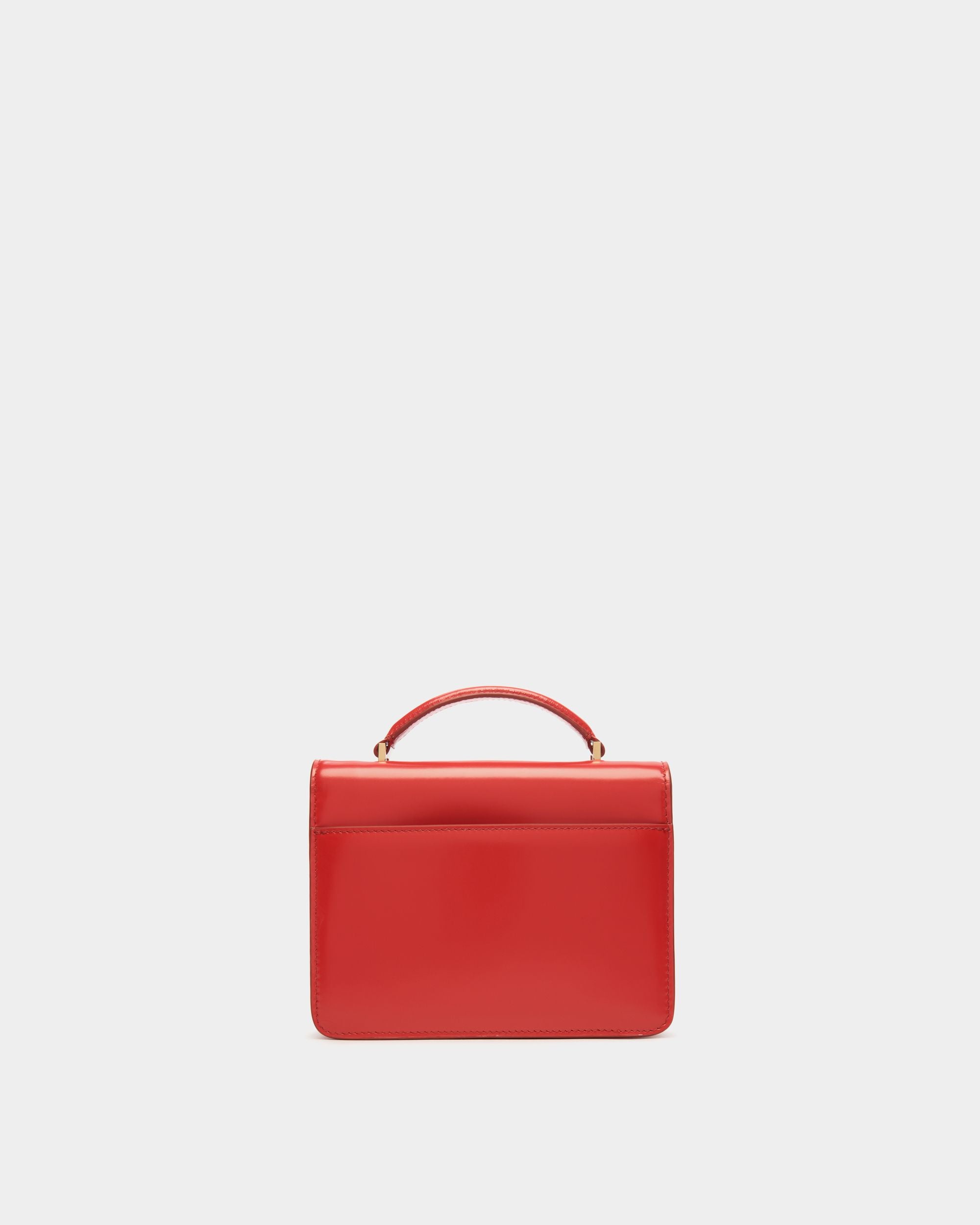 Ollam Mini Top Handle Bag in Candy Red Brushed Leather - Women's - Bally - 03