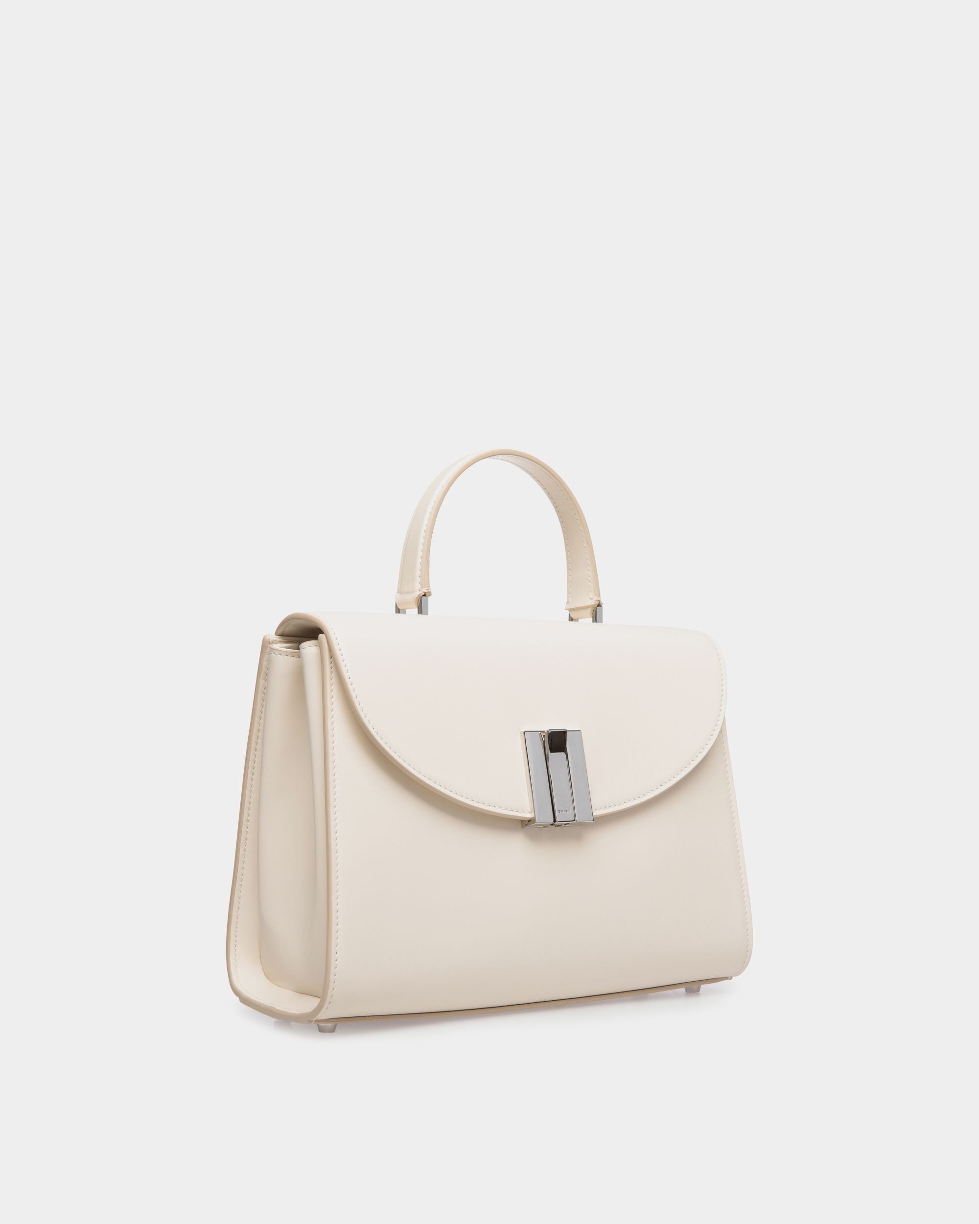 Bolso Con Asa Superior Ollam De Piel Blanca - Mujer - Bally - 04