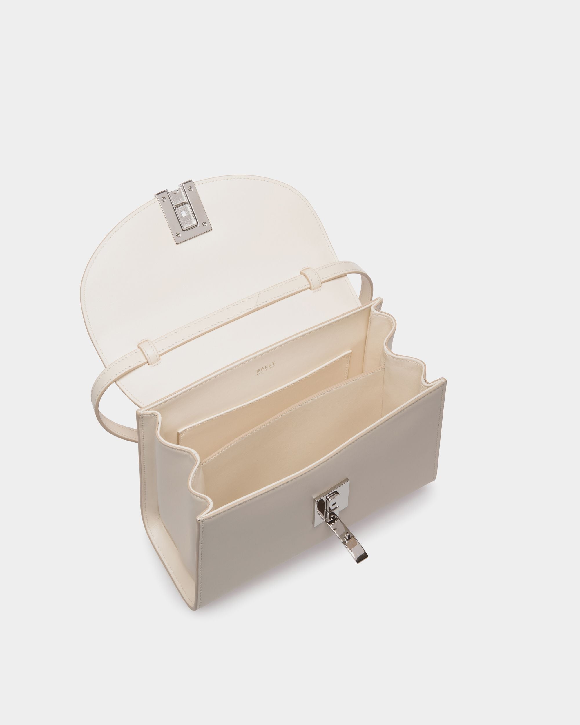 Bolso Con Asa Superior Ollam De Piel Blanca - Mujer - Bally - 05