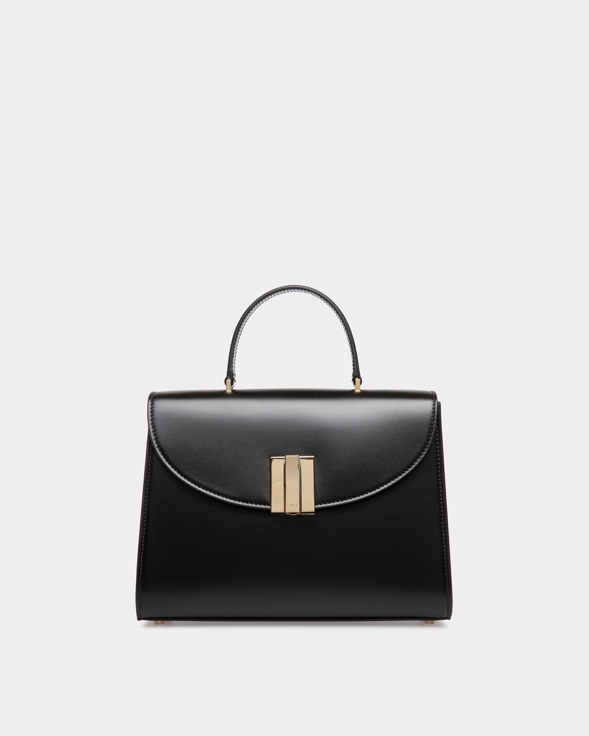Bolso Con Asa Superior Ollam De Piel Negra - Mujer - Bally - 01