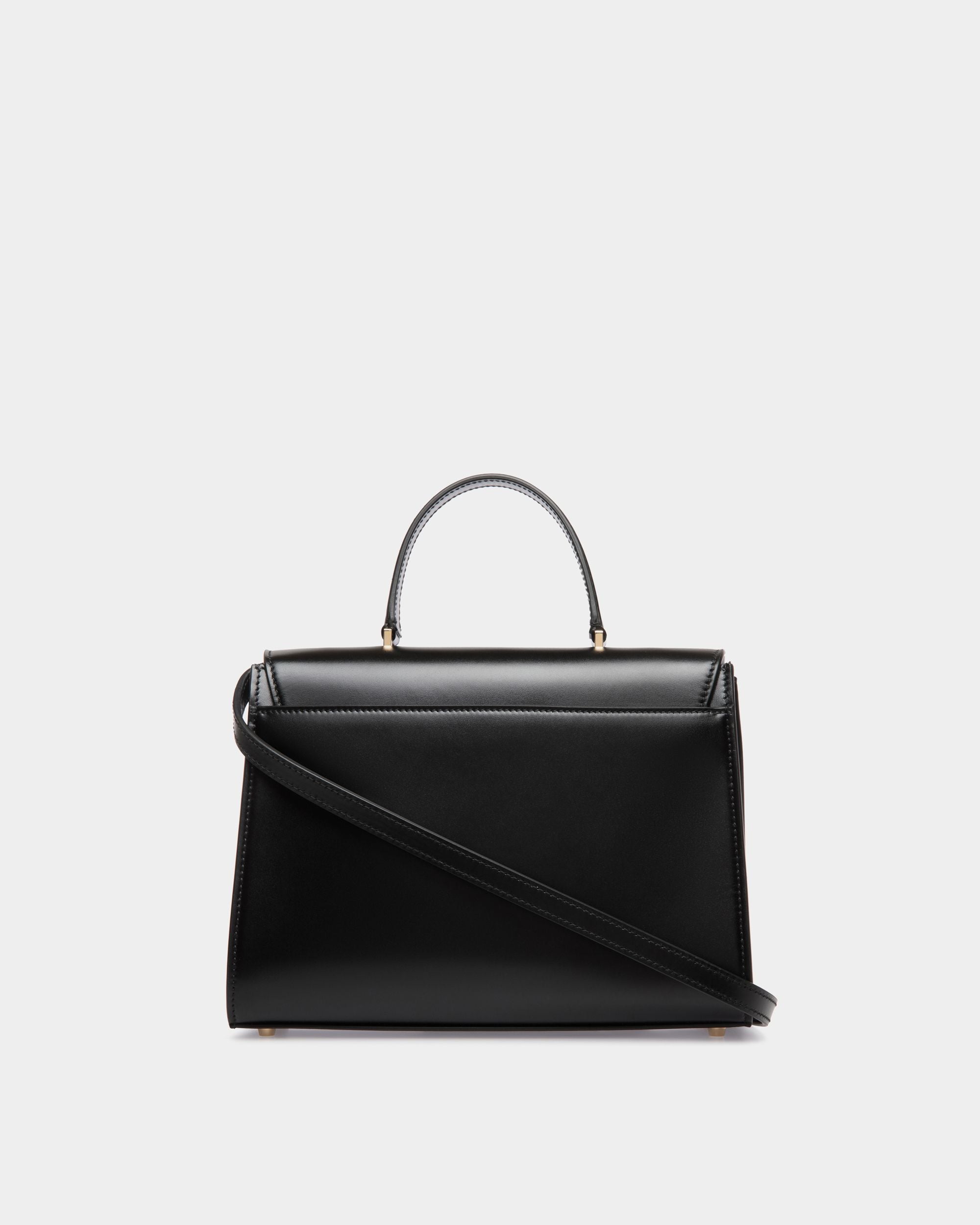 Bolso Con Asa Superior Ollam De Piel Negra - Mujer - Bally - 03