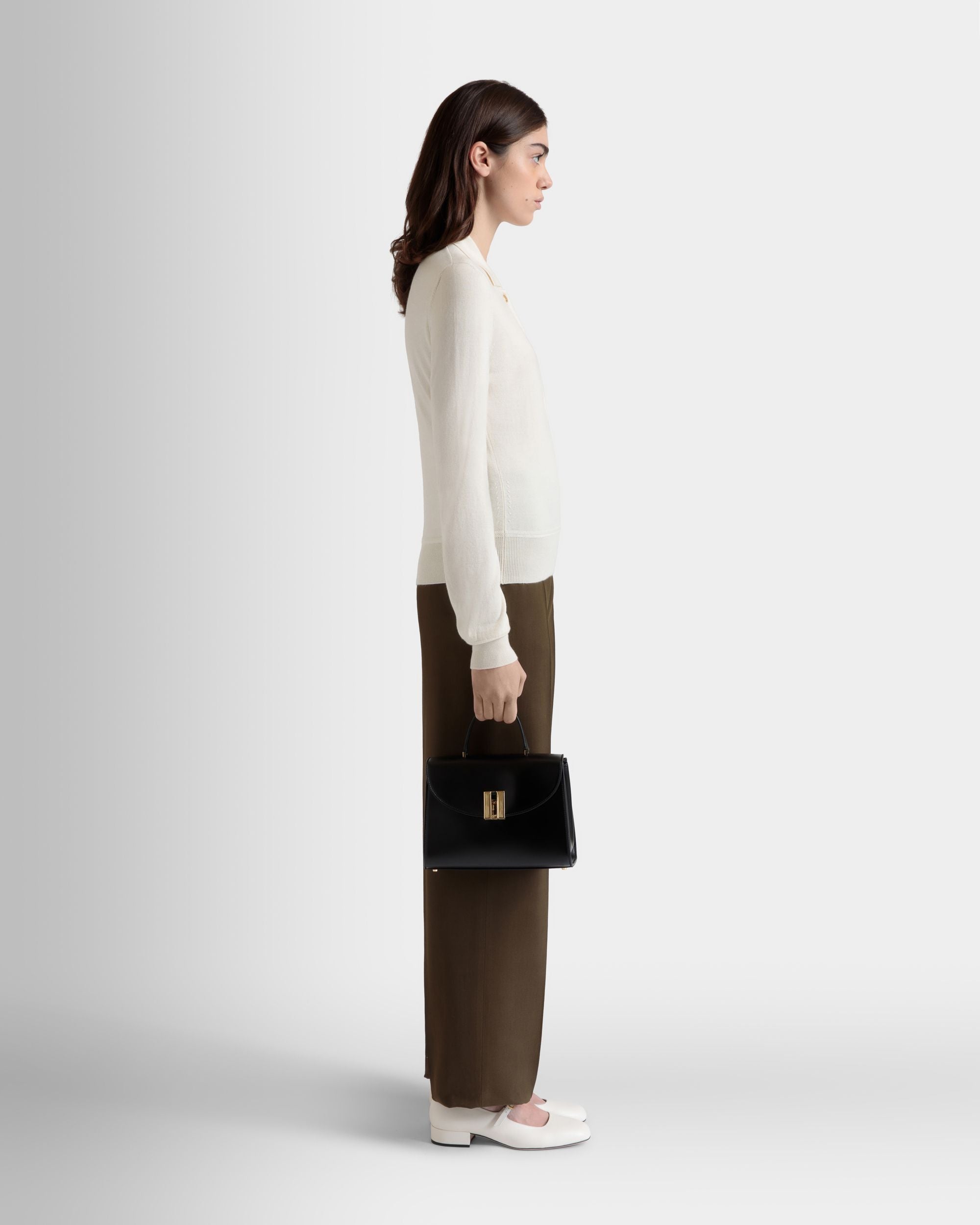 Bolso Con Asa Superior Ollam De Piel Negra - Mujer - Bally - 07