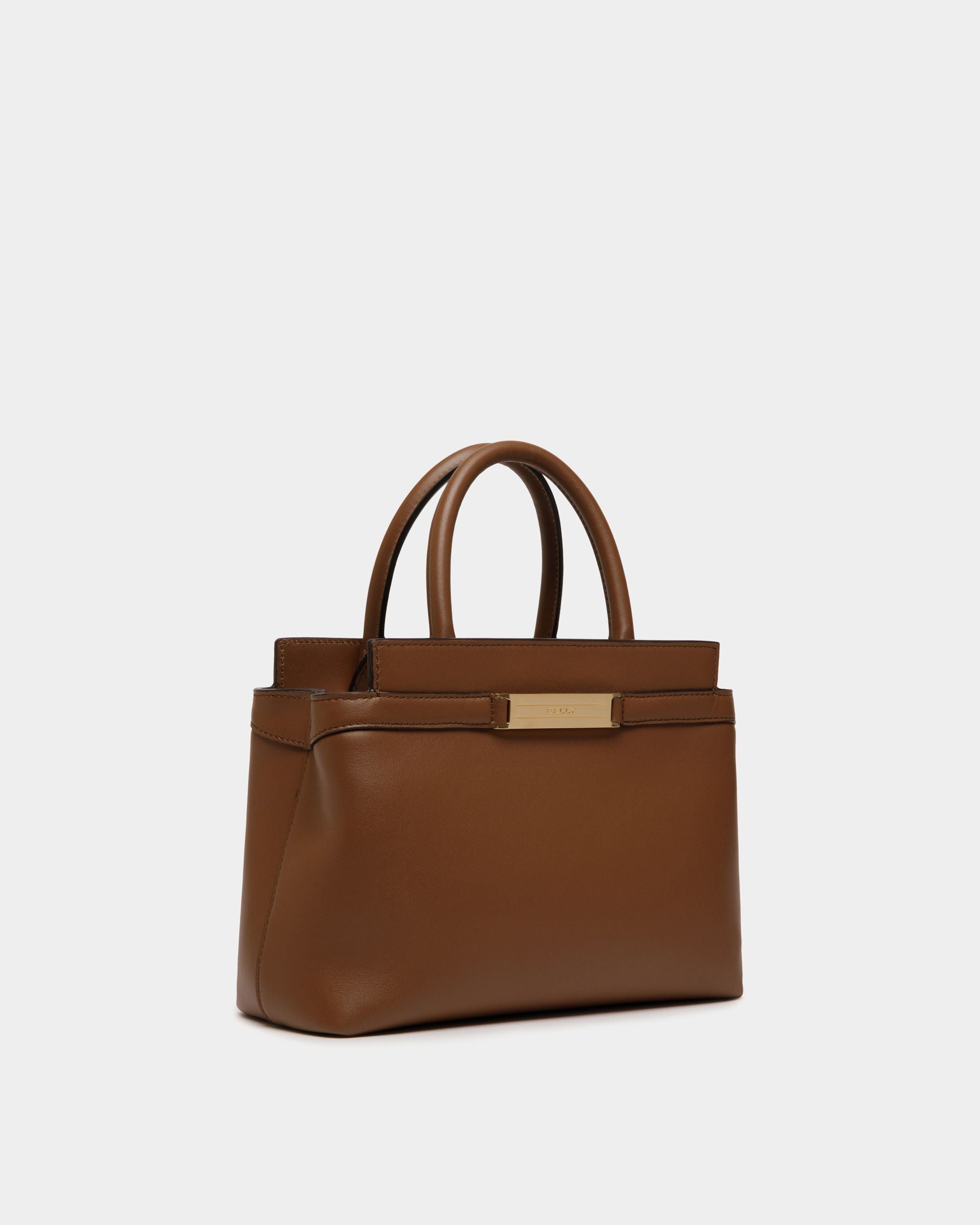 Bolso Tote Pequeño Deco De Piel Marrón - Mujer - Bally - 03