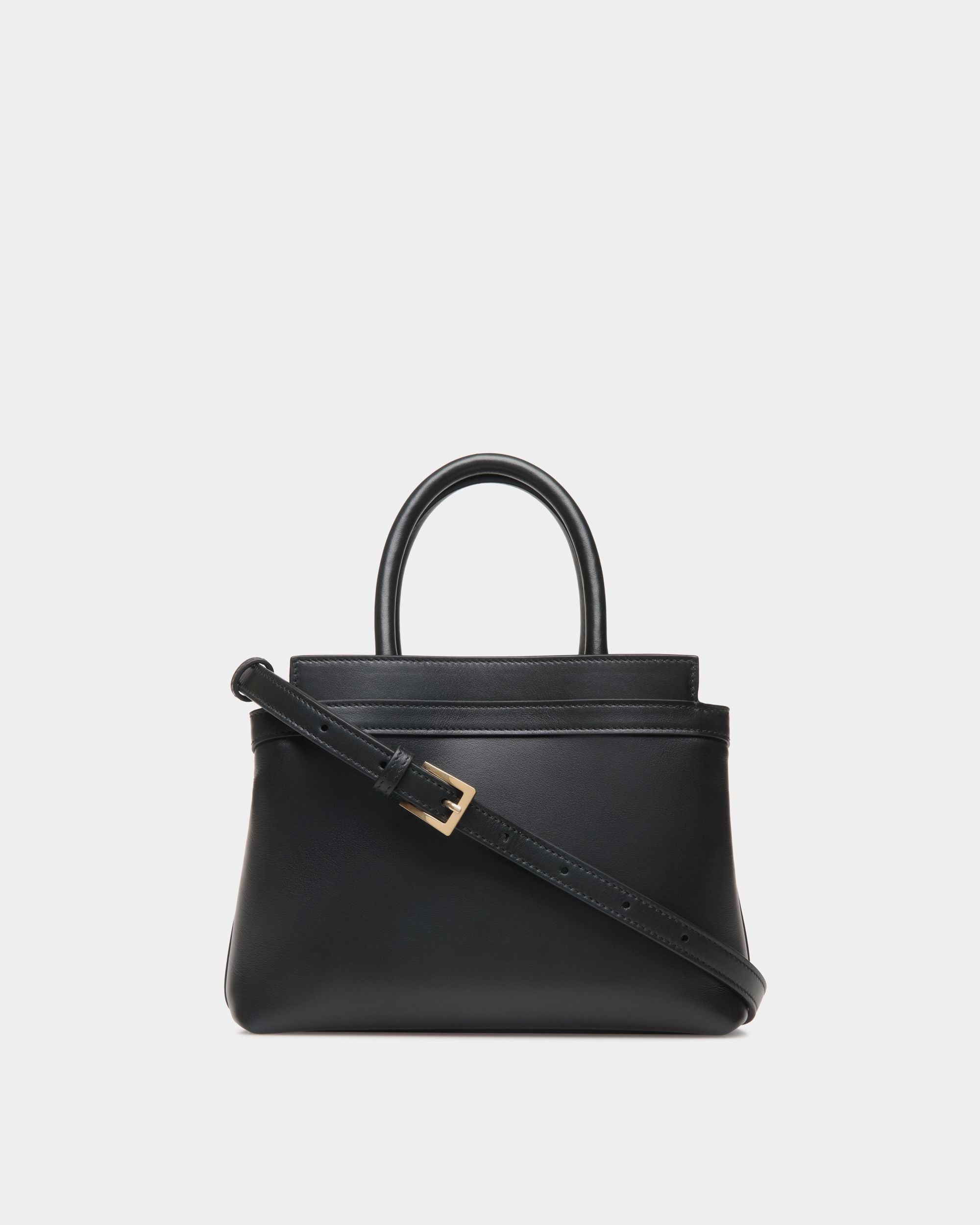 Deco Small Tote Bag in Black Leather - Women's - Bally - 03