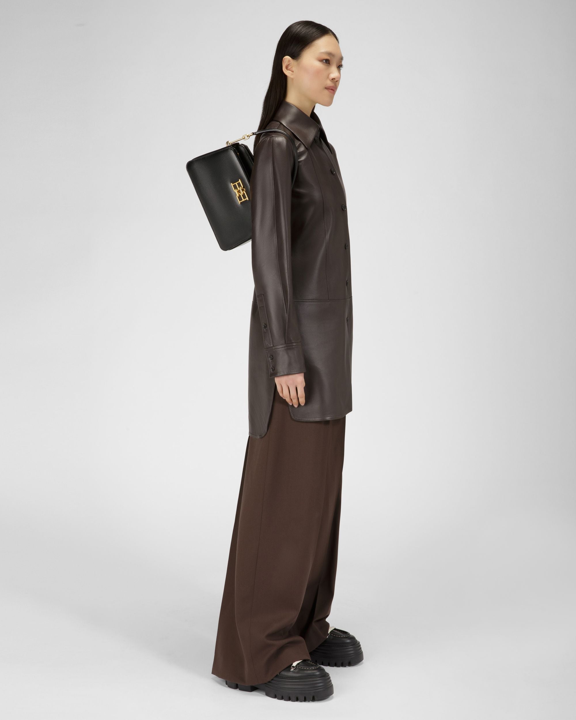 Bernine Bolso De Mano En Piel En Color Negro - Mujer - Bally - 06