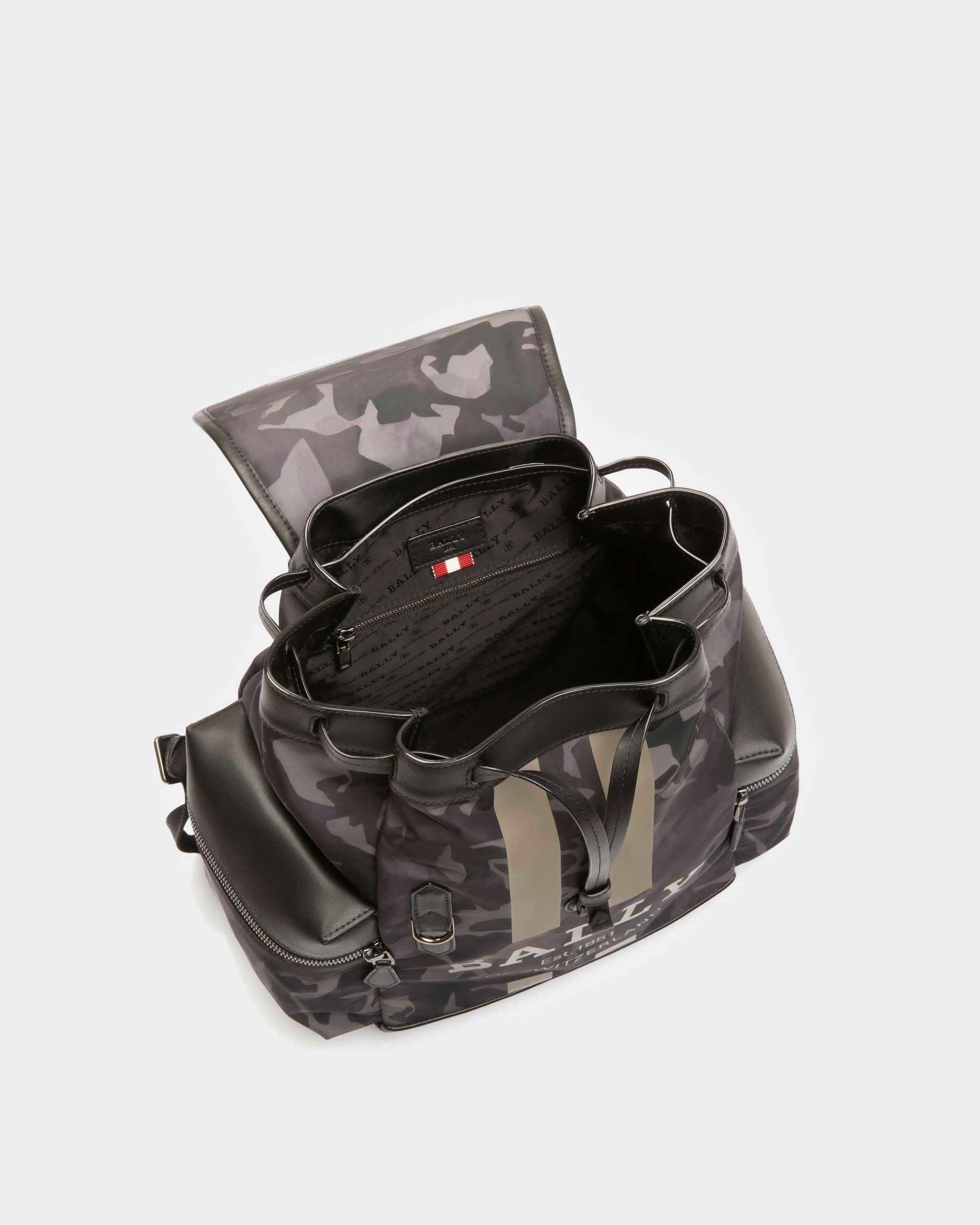 Cliford Mochila En Nailon Reciclado De Color Negro - Mujer - Bally - 04