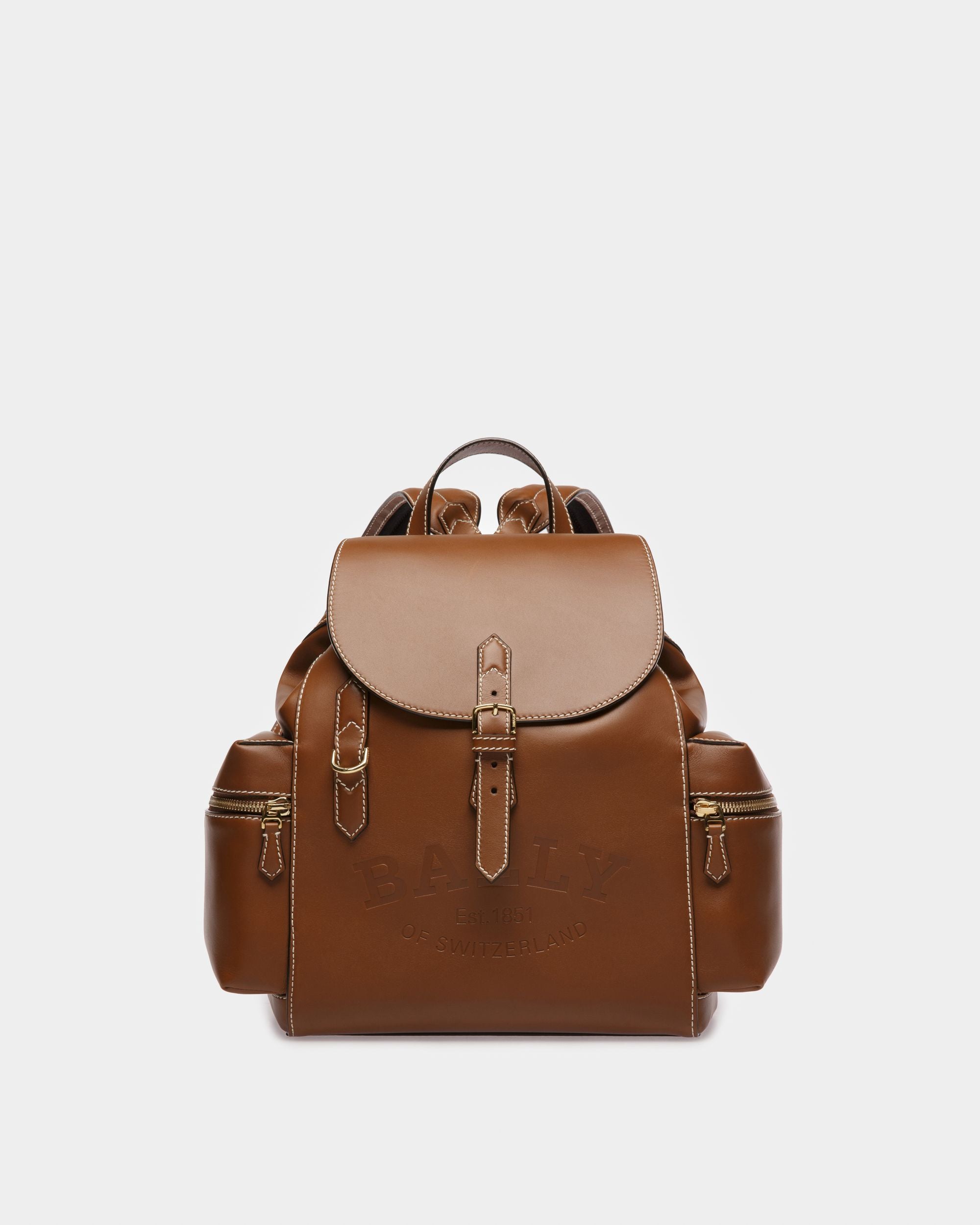 Cliford Leather Backpack In Brown - Women's - Bally - 01