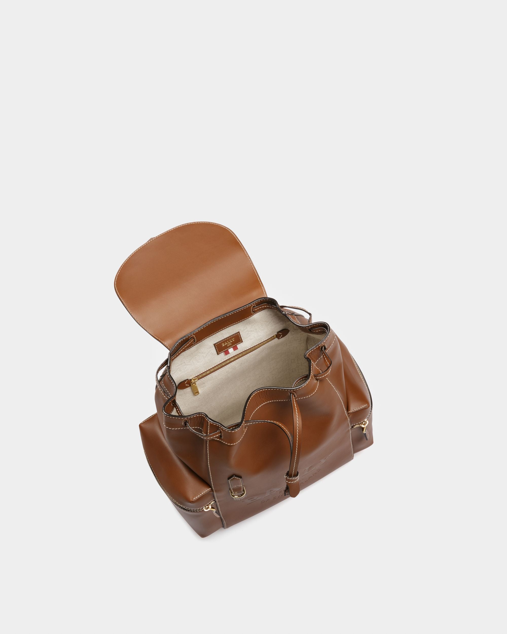 Cliford Leather Backpack In Brown - Women's - Bally - 04