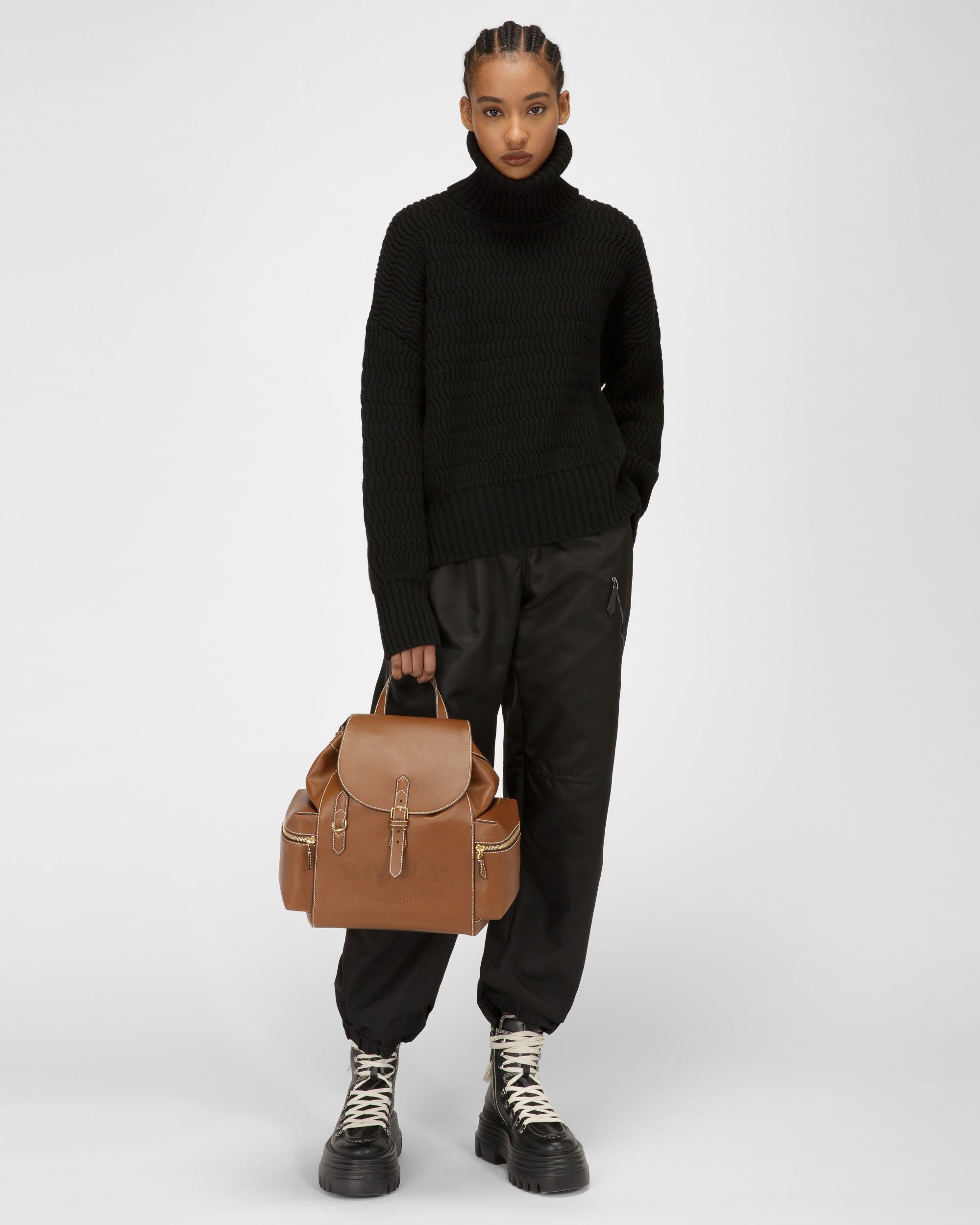 Cliford Leather Backpack In Brown - Women's - Bally - 08