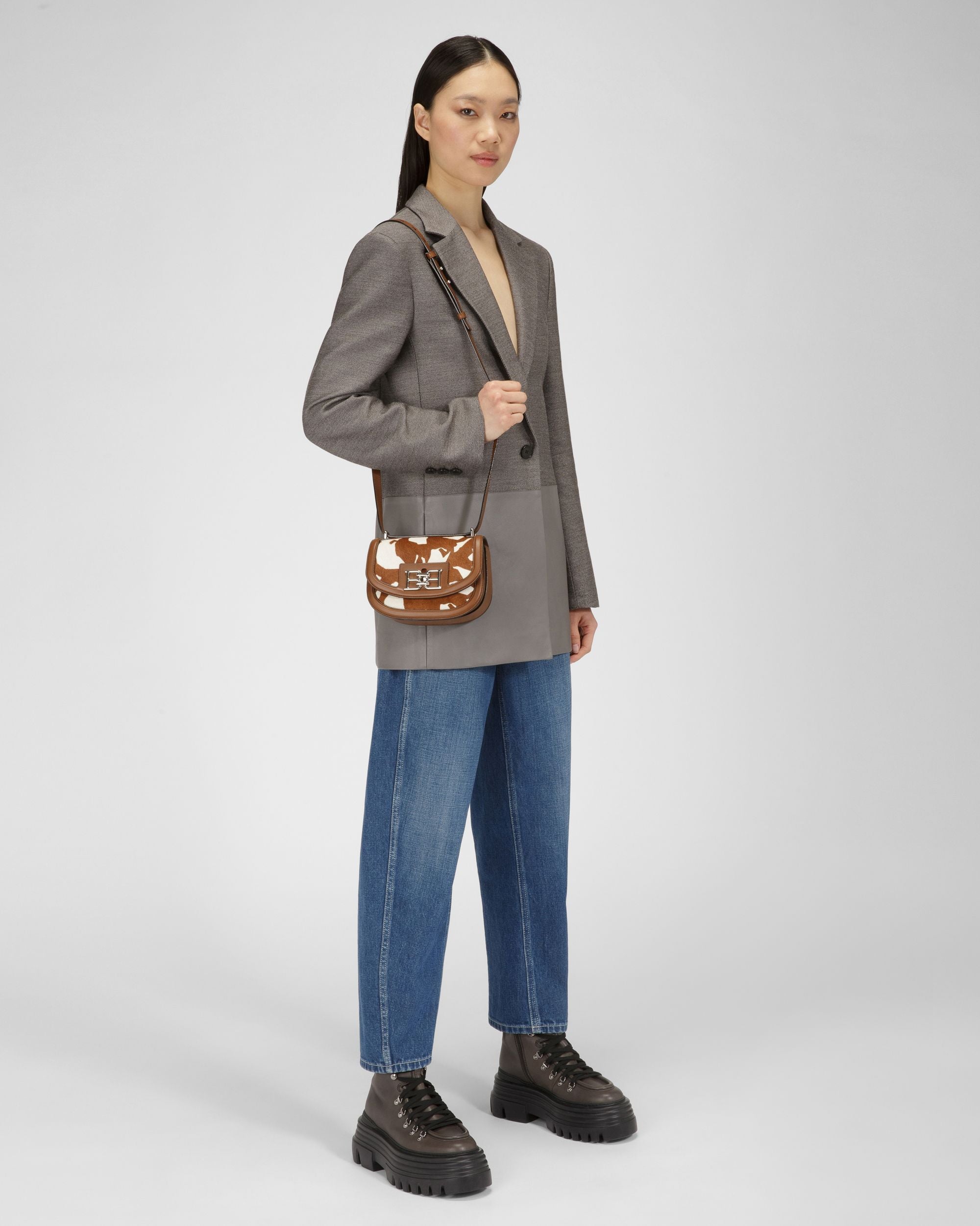 Baily Minibolso En Cuero De Color Blanco Y Marrón - Mujer - Bally - 07