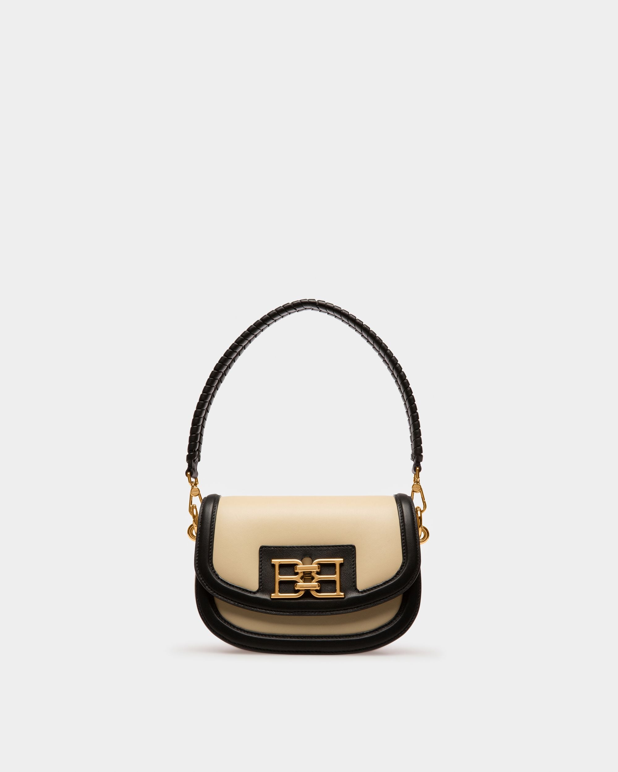 Baily Leather Minibag In Light Beige And Black - Women's - Bally - 01