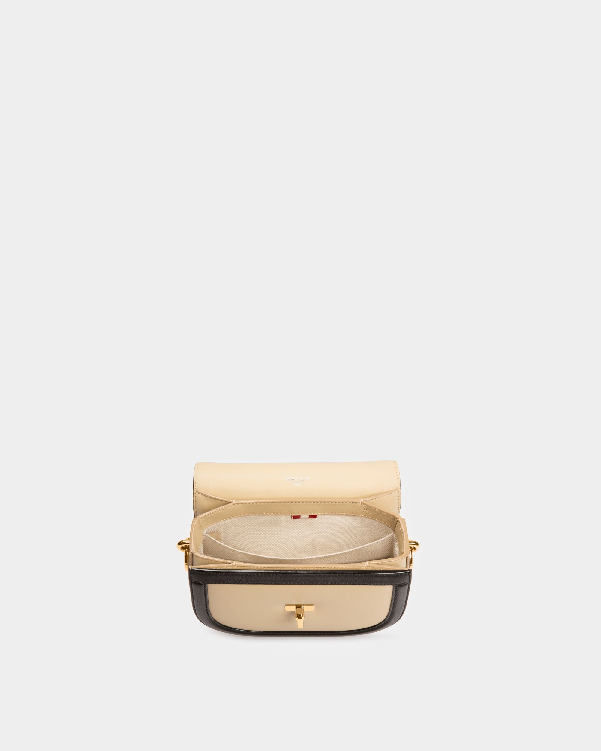 Baily Leather Minibag In Light Beige And Black - Women's - Bally - 04