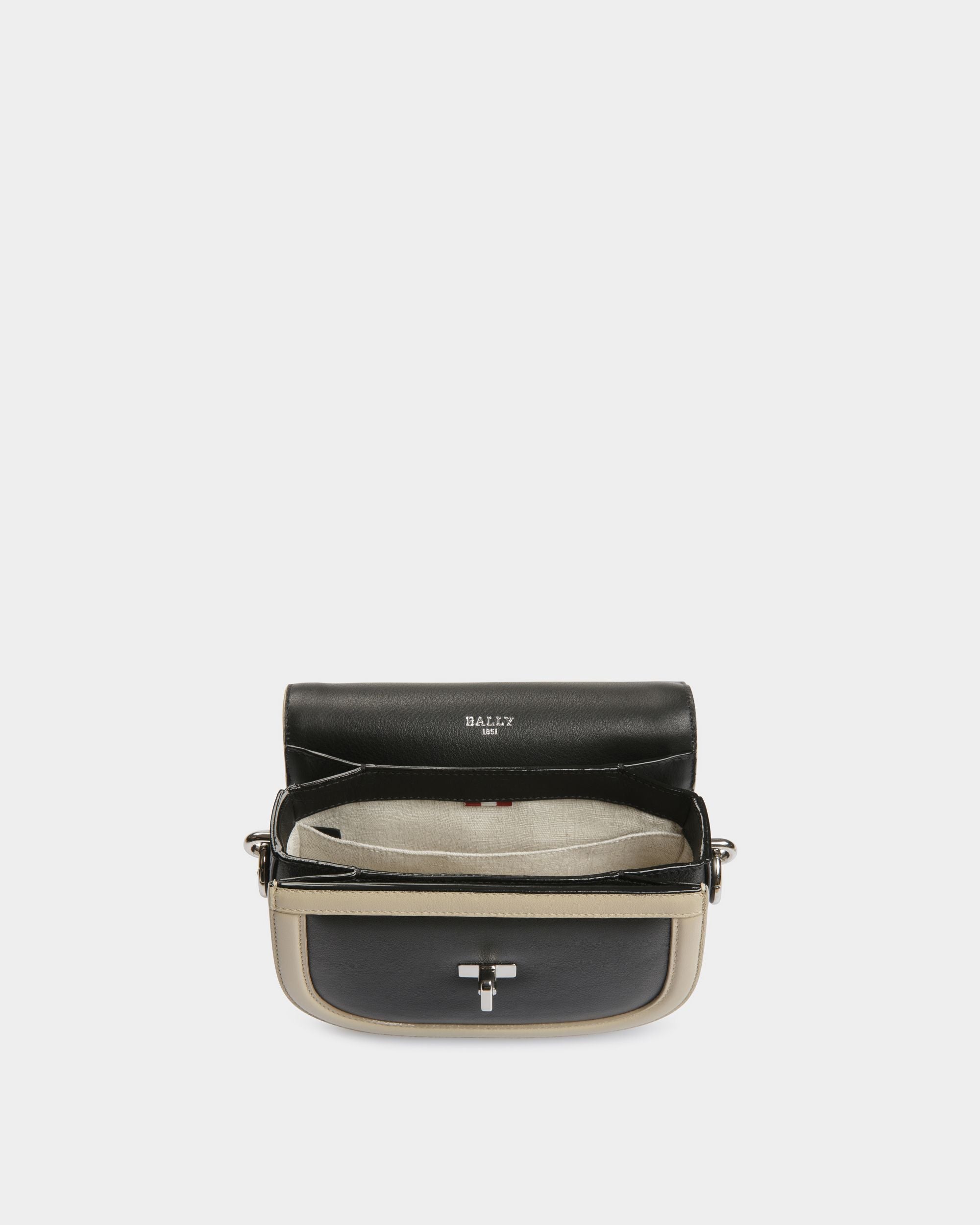Baily Leather Minibag In Black And Light Beige - Women's - Bally - 03