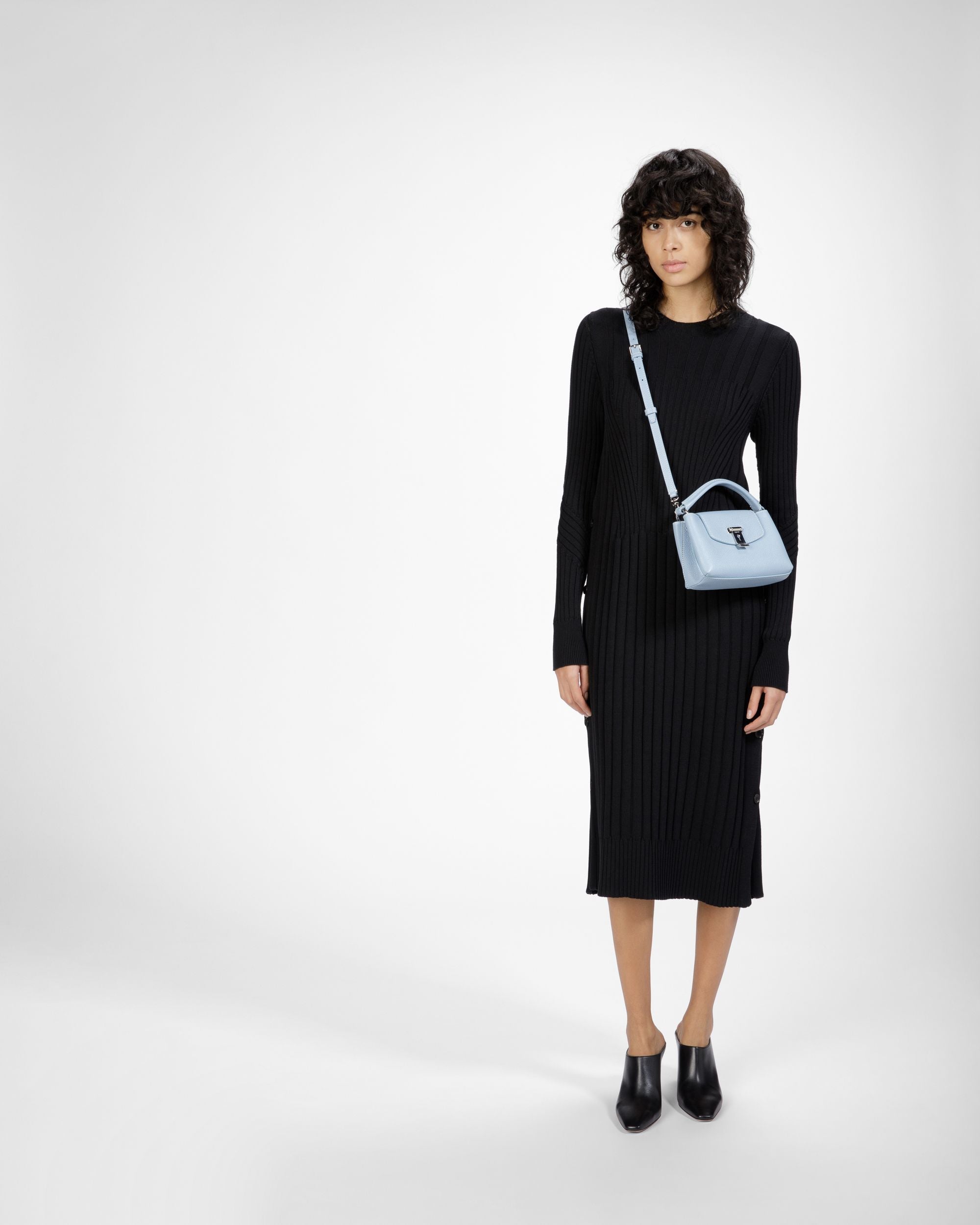 Layka XS Leather Minibag In Light Blue - Women's - Bally - 06