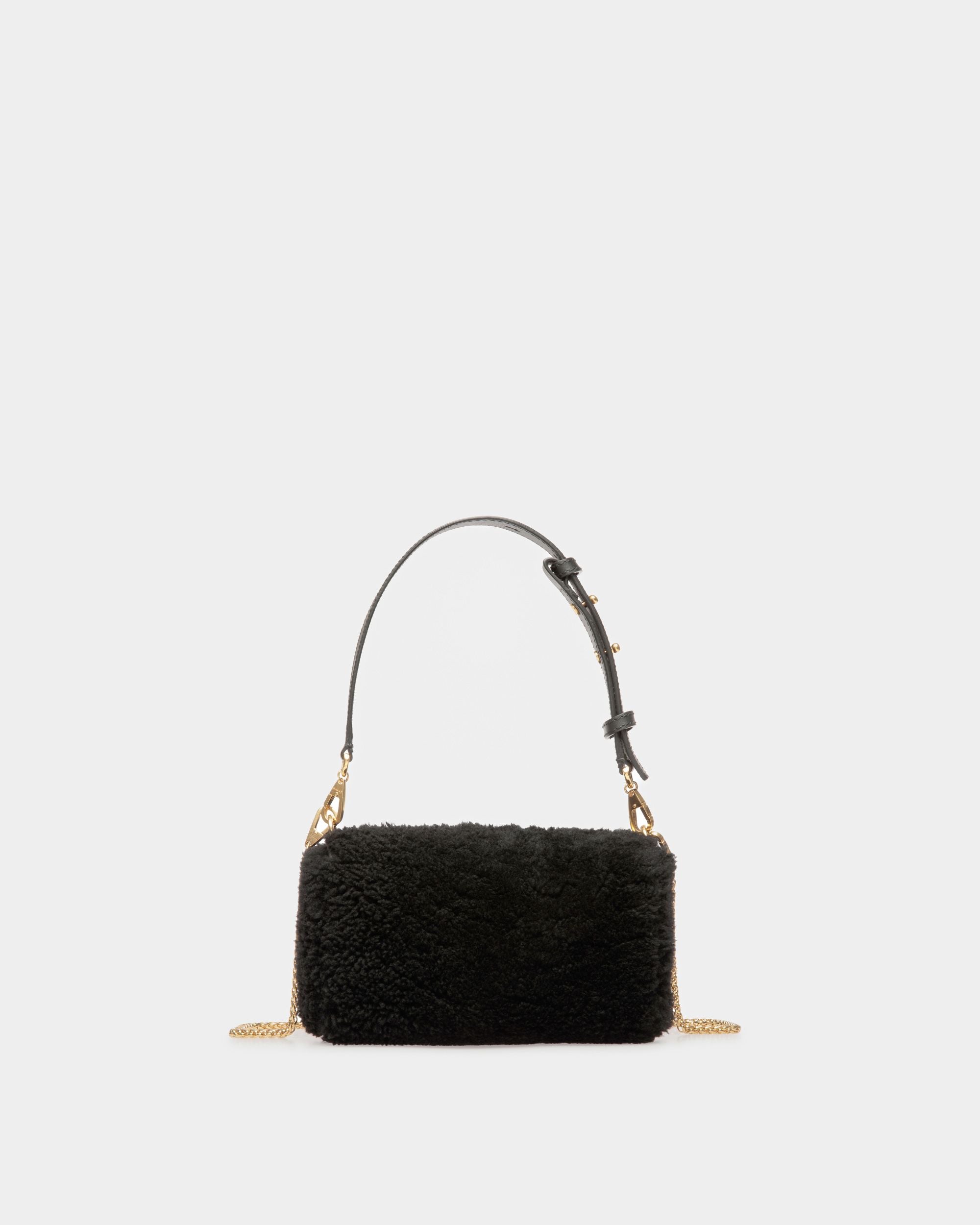 Emblem Minibag In Black Wool - Women's - Bally - 03