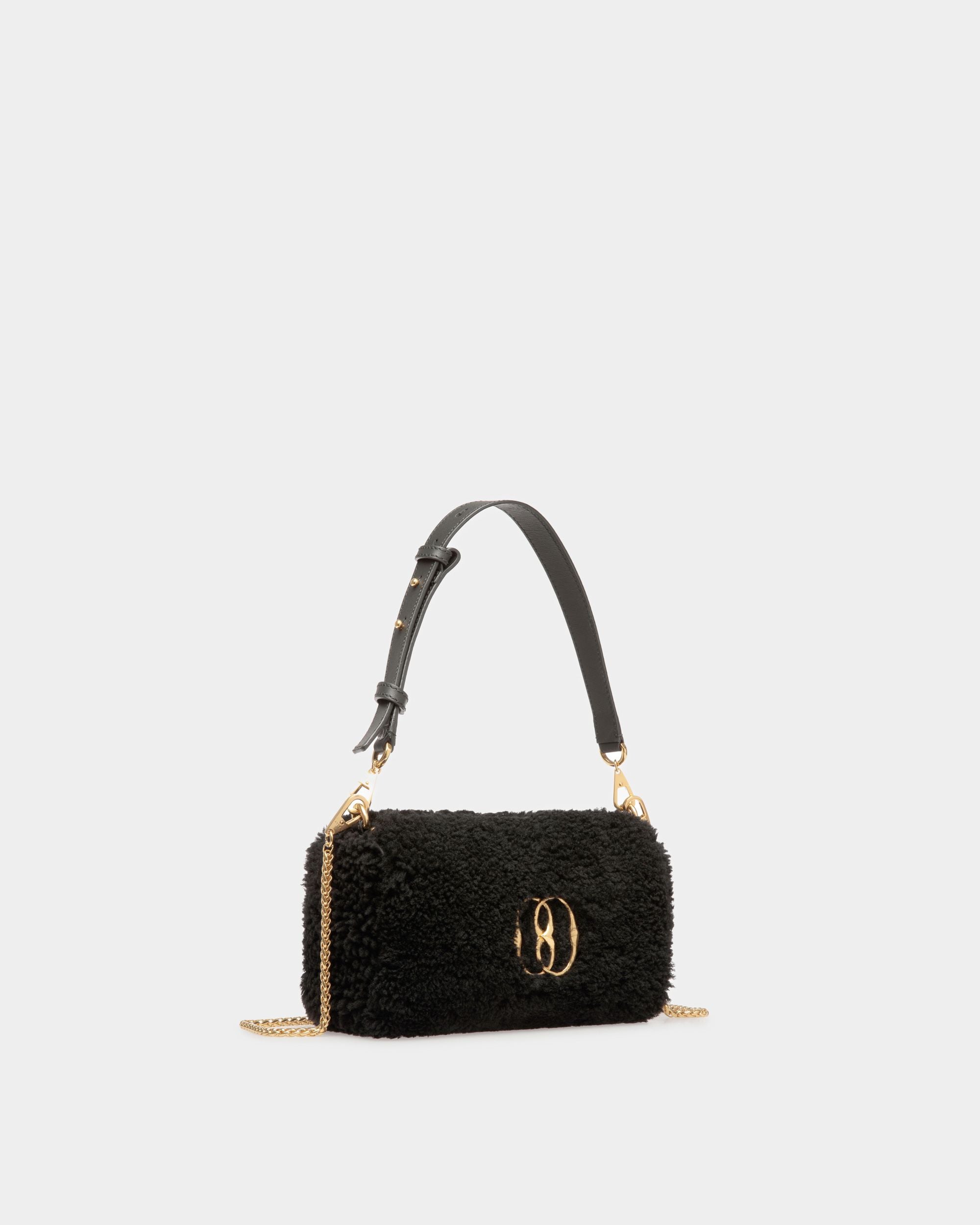 Emblem Minibag In Black Wool - Women's - Bally - 04