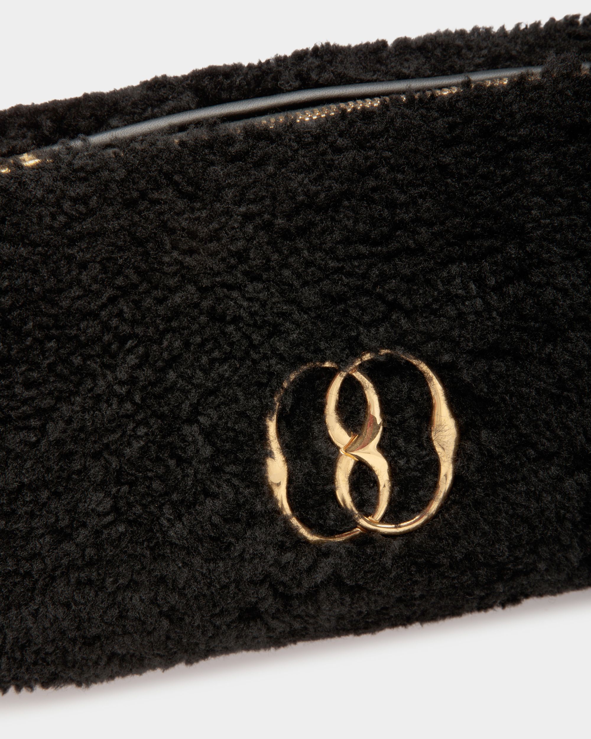 Emblem Minibag In Black Wool - Women's - Bally - 06