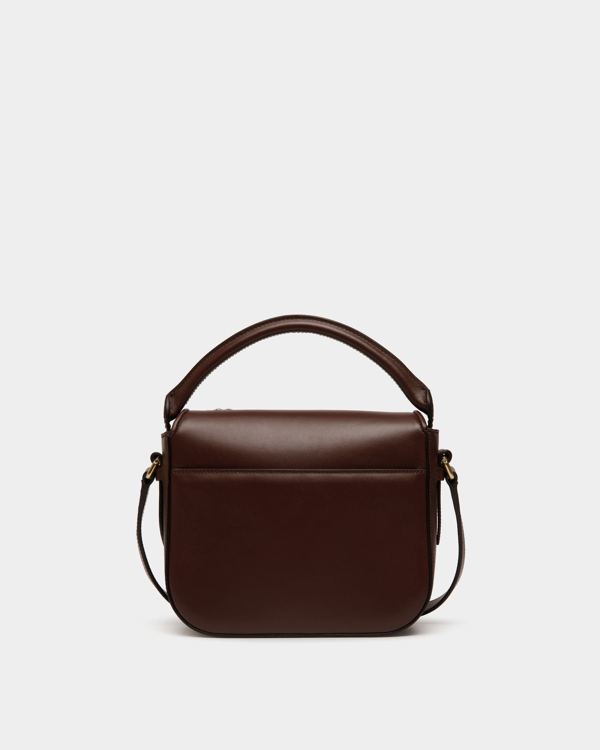 Minibolso De La Cápsula Winter Piel Chestnut Brown Con Alpine Flowers - Mujer - Bally - 03