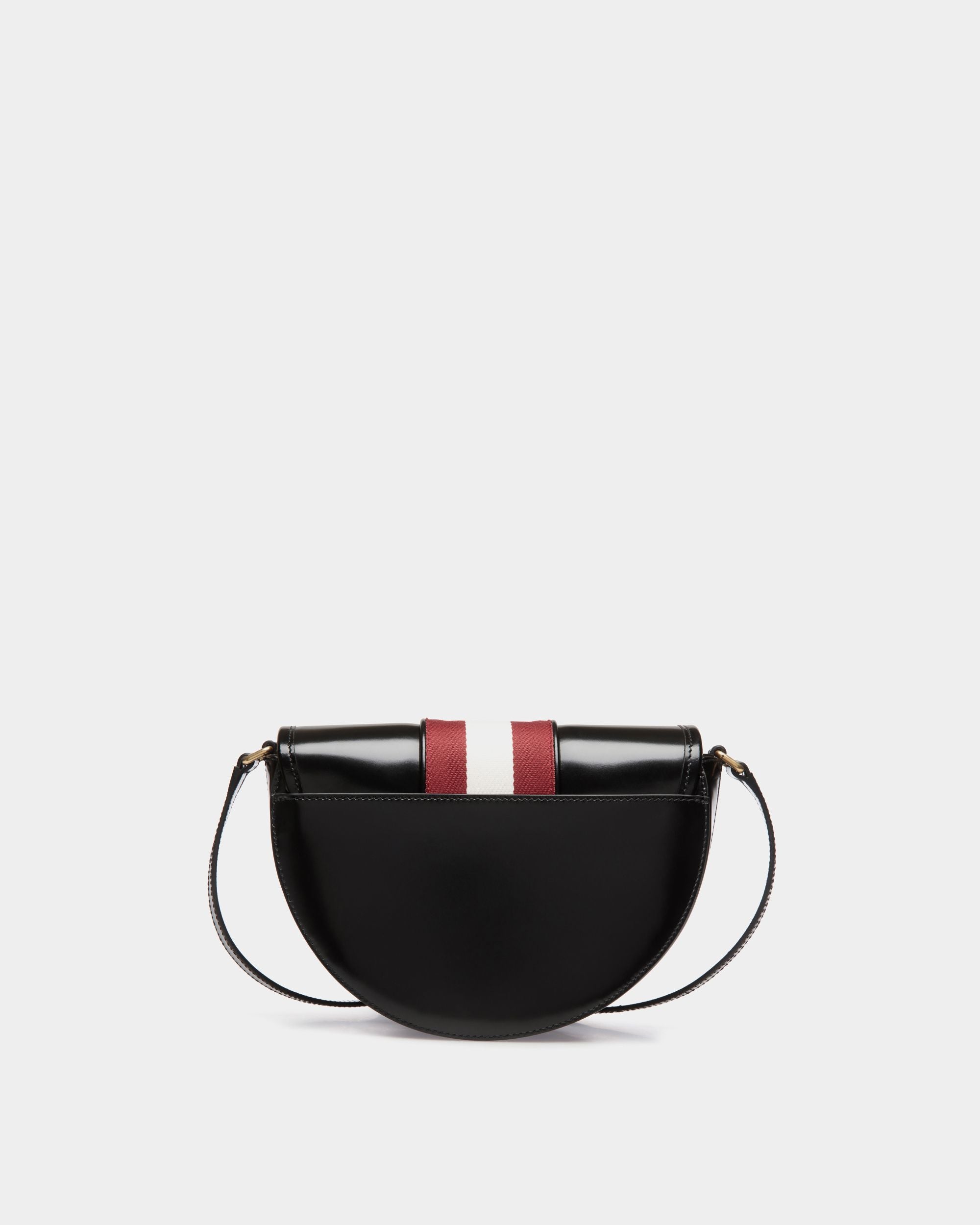 Beckett Crossbody Bag in Black Leather With a Bally Ribbon - Women's - Bally - 02