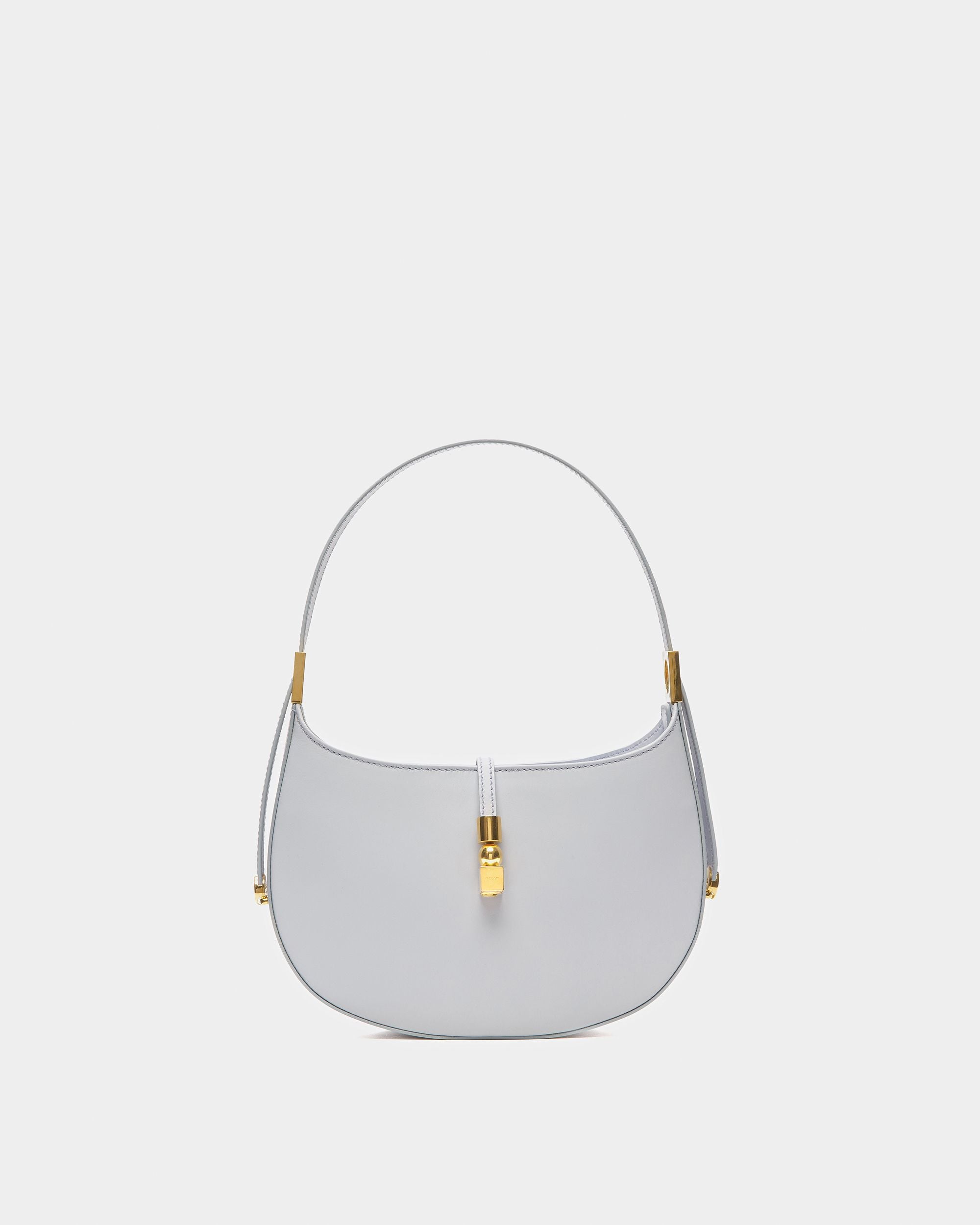 Block Shoulder Bag in Light Blue Leather - Women's - Bally - 01