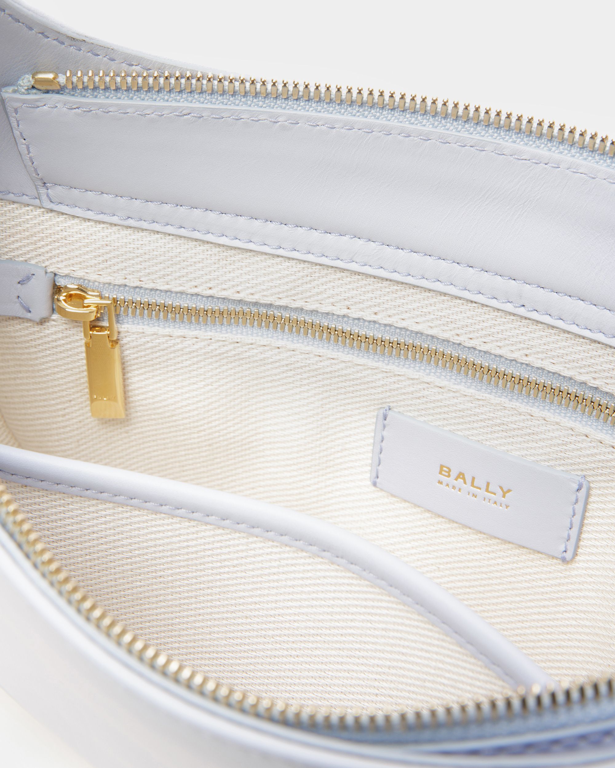 Block Shoulder Bag in Light Blue Leather - Women's - Bally - 03
