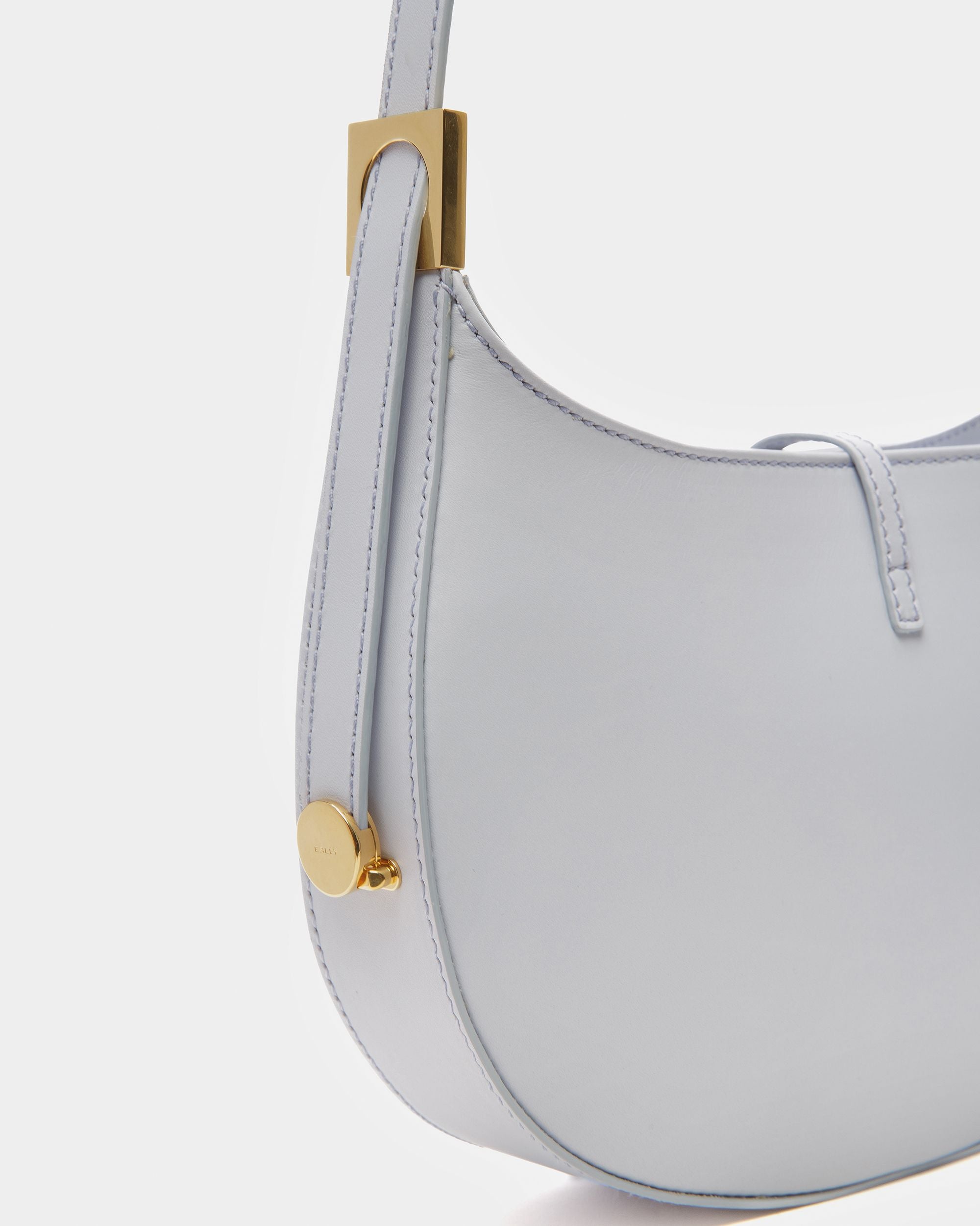 Block Shoulder Bag in Light Blue Leather - Women's - Bally - 04