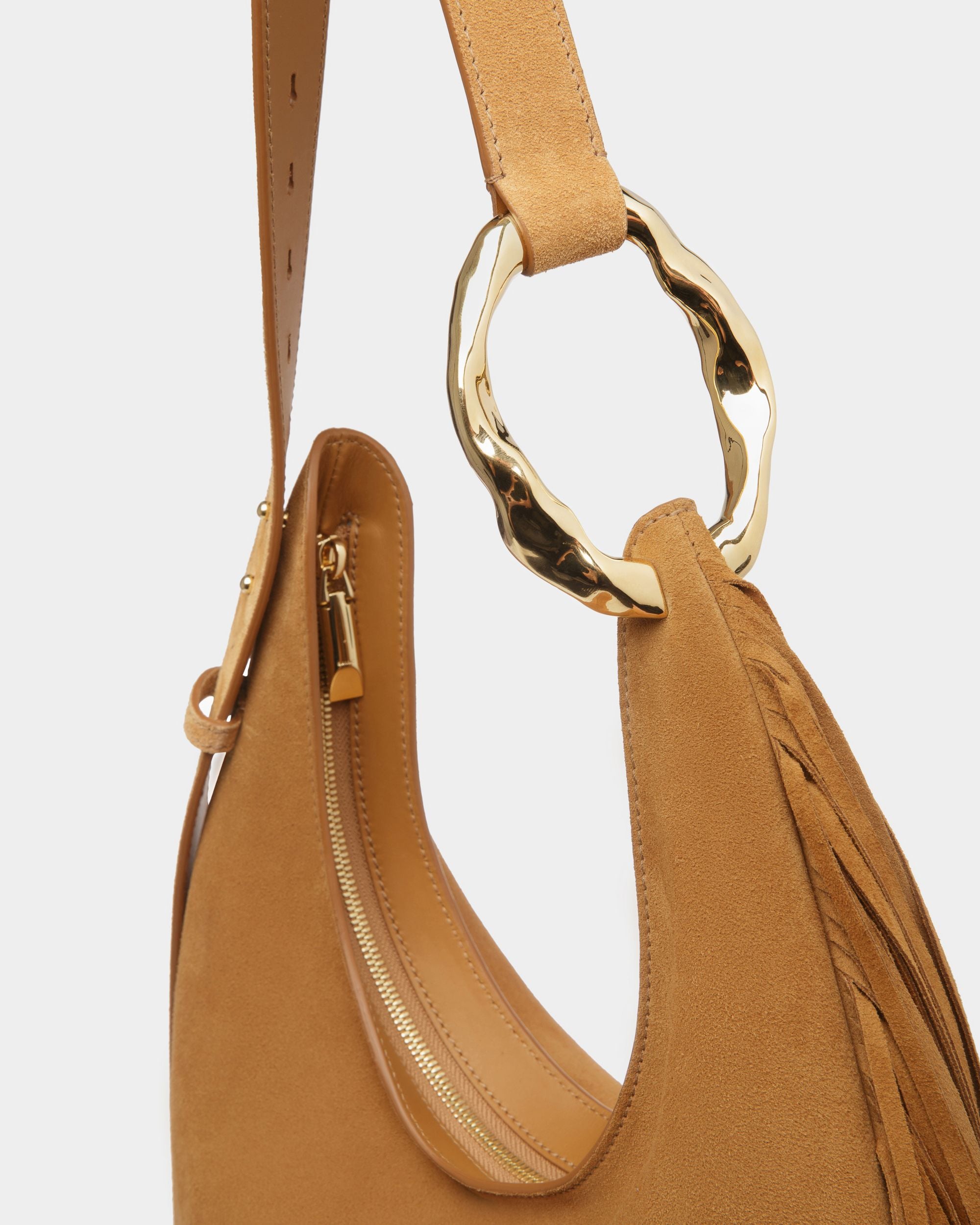 Bolso Hobo Baroque De Piel Color Desierto - Mujer - Bally - 06