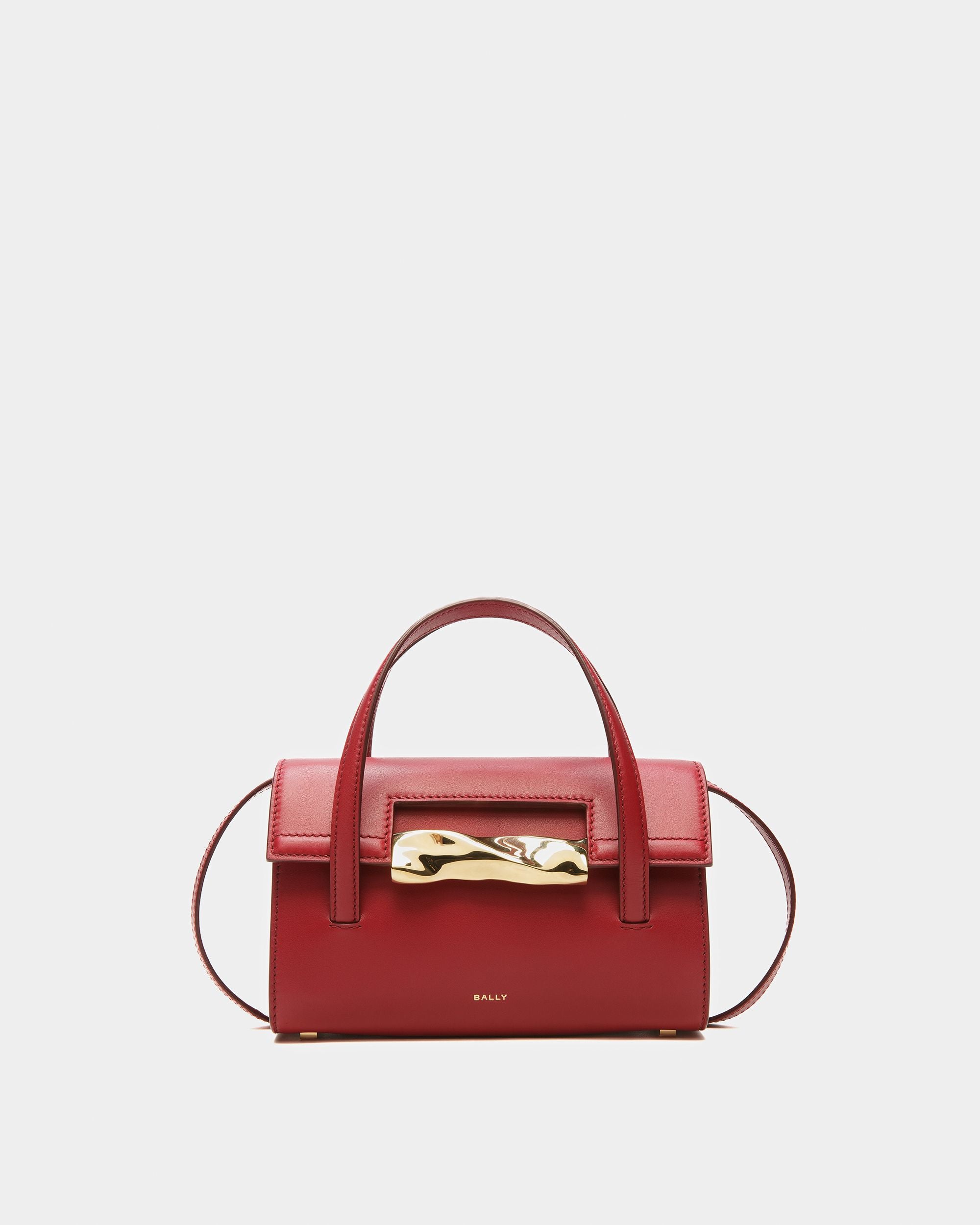 Baroque Mini Bag in Red Leather - Women's - Bally - 01