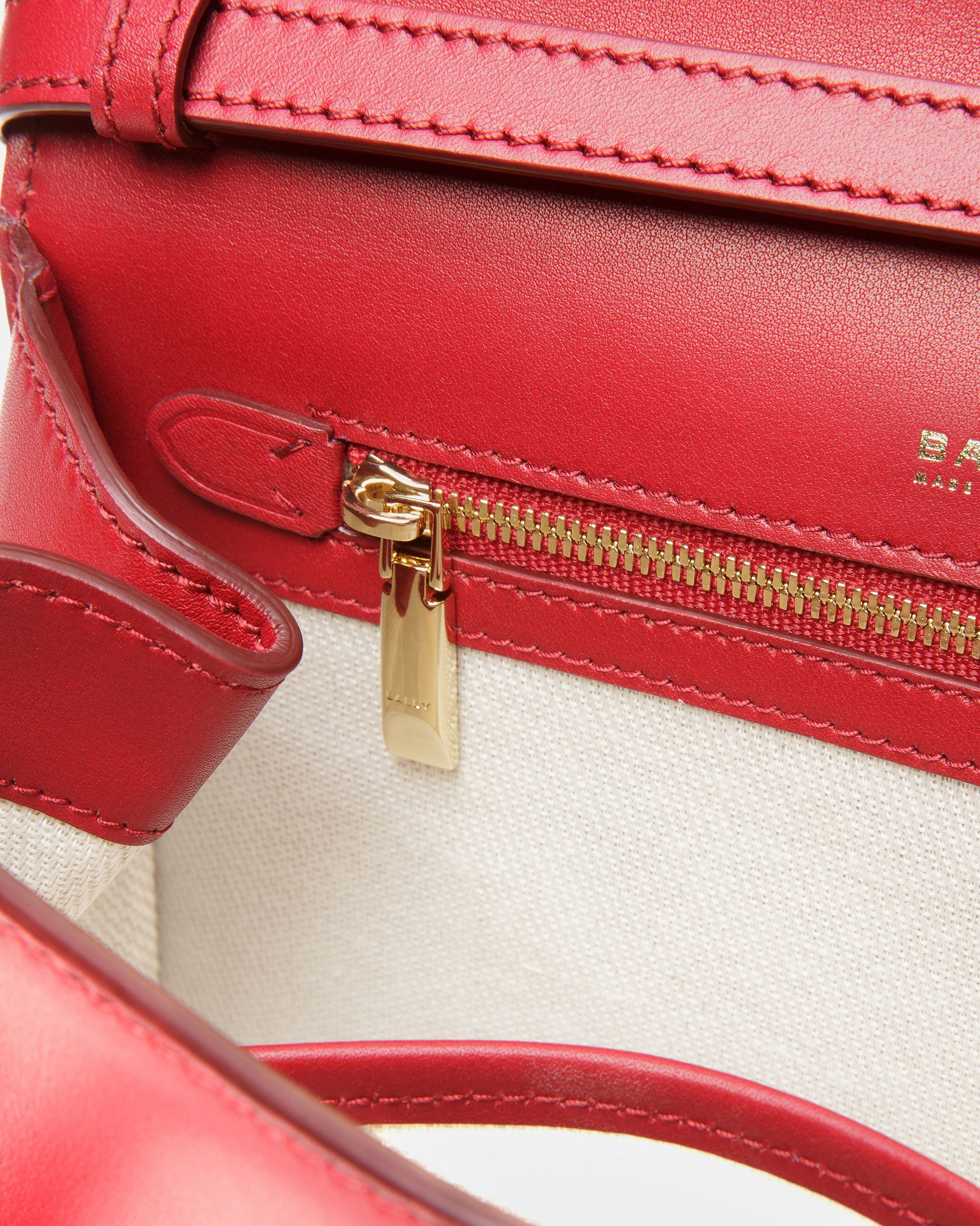 Baroque Mini Bag in Red Leather - Women's - Bally - 03