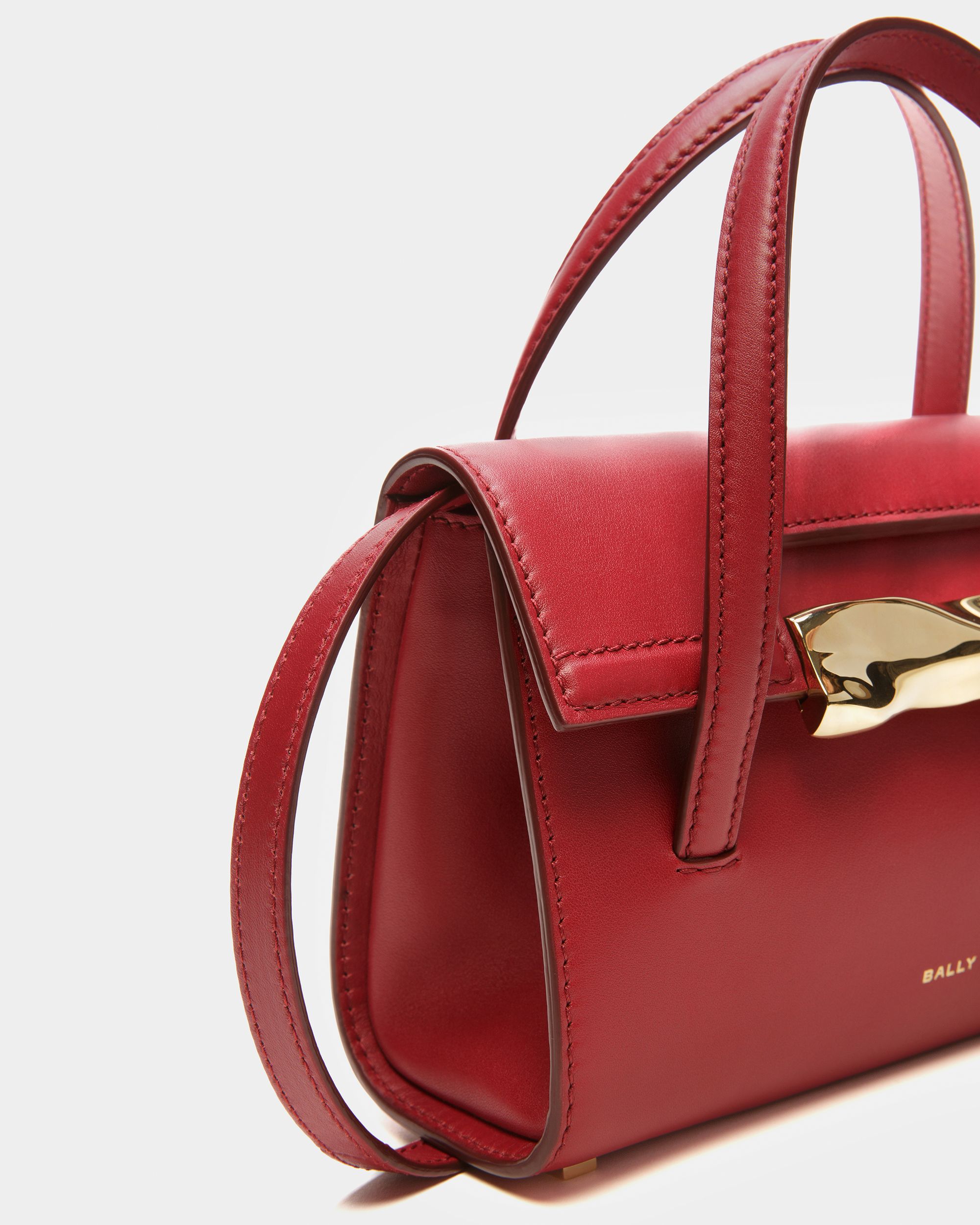 Baroque Mini Bag in Red Leather - Women's - Bally - 04