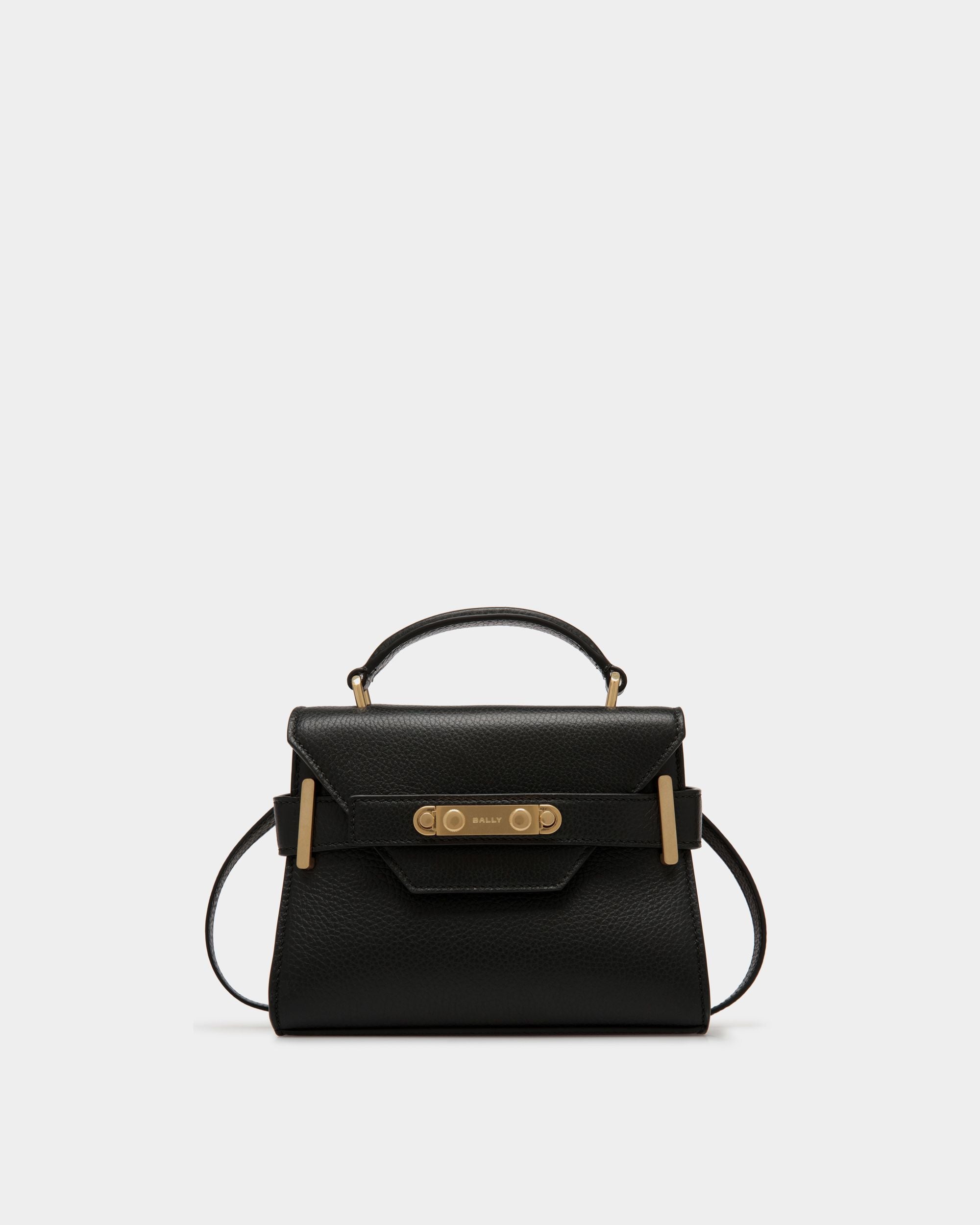 Bolso Pequeño Con Asa Superior Carriage De Piel Negra - Mujer - Bally - 01